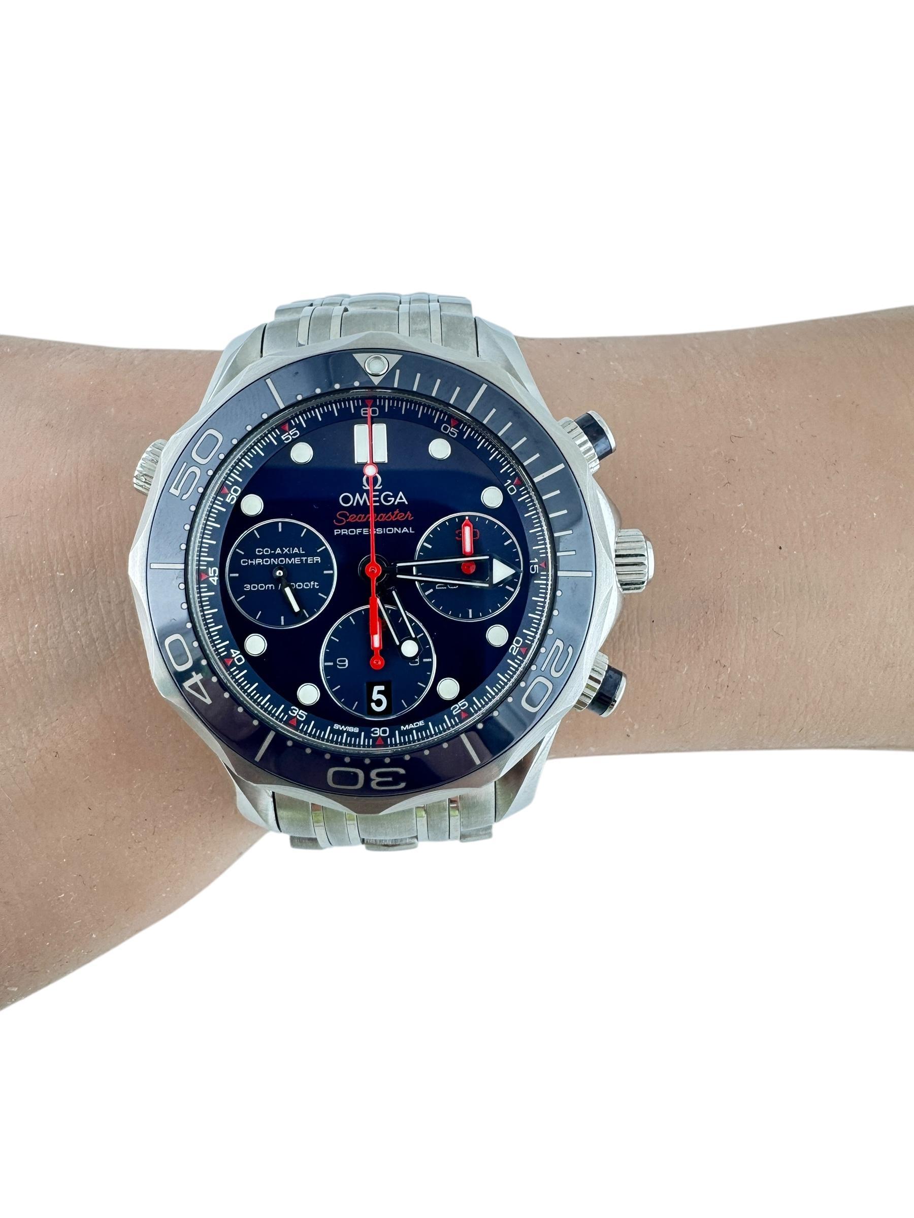 Omega Seamaster Diver 300m Chronograph Orologio da uomo Si14 Steele  #20307 in vendita 6