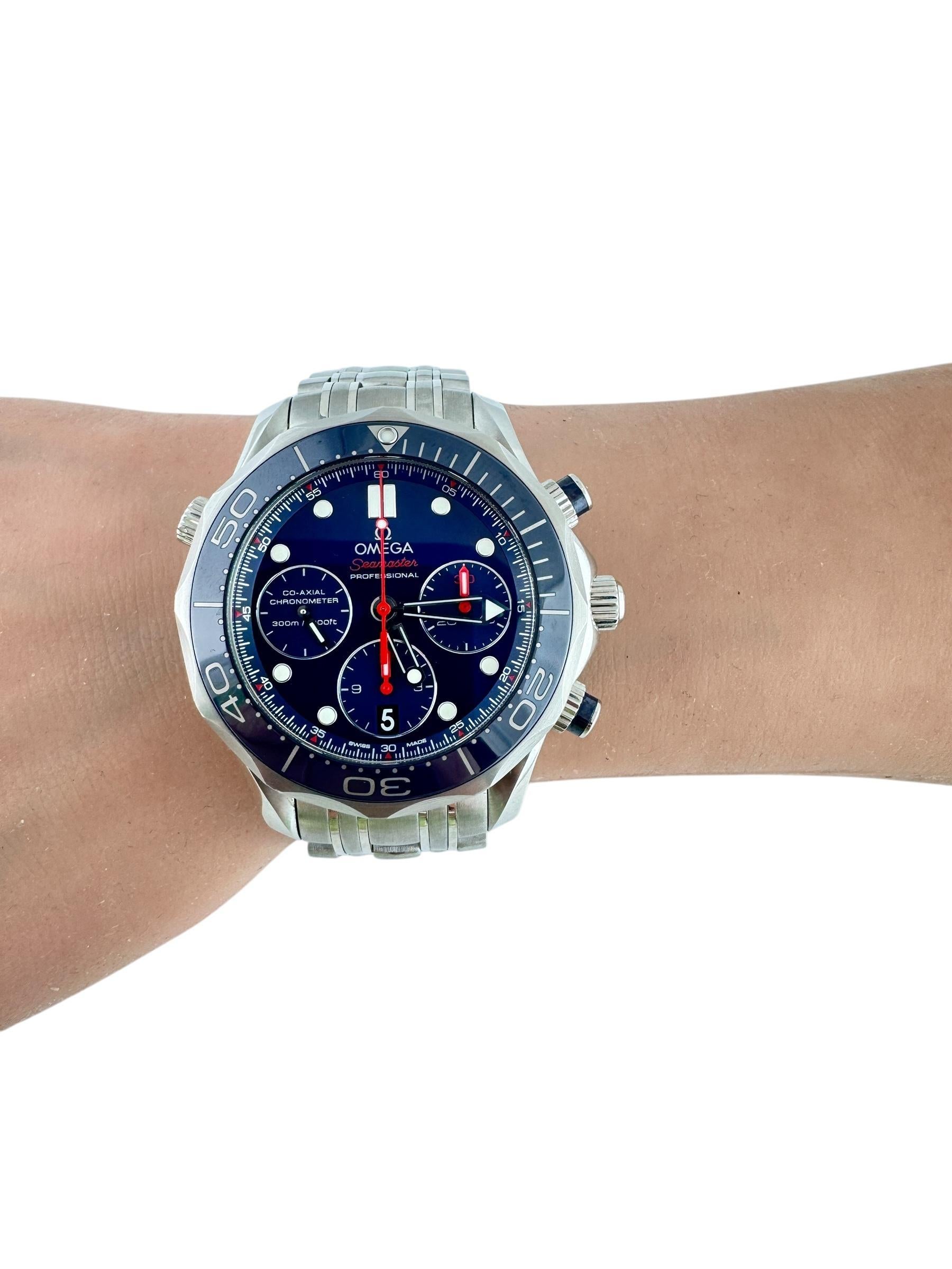 Omega Seamaster Diver 300m Chronograph Orologio da uomo Si14 Steele  #20307 in vendita 7