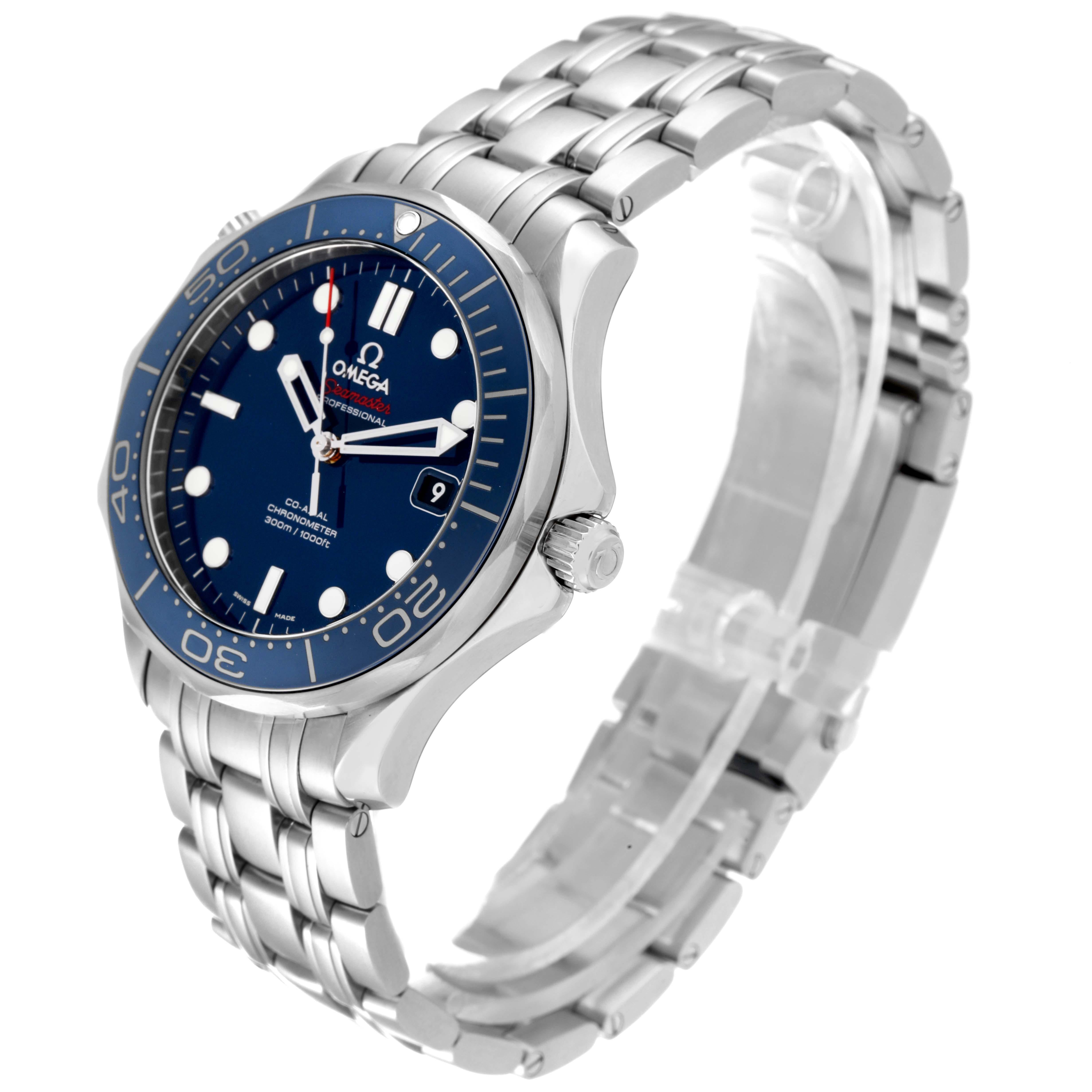 Men's Omega Seamaster Diver 300M Co-Axial Steel Mens Watch 212.30.41.20.03.001 Card For Sale