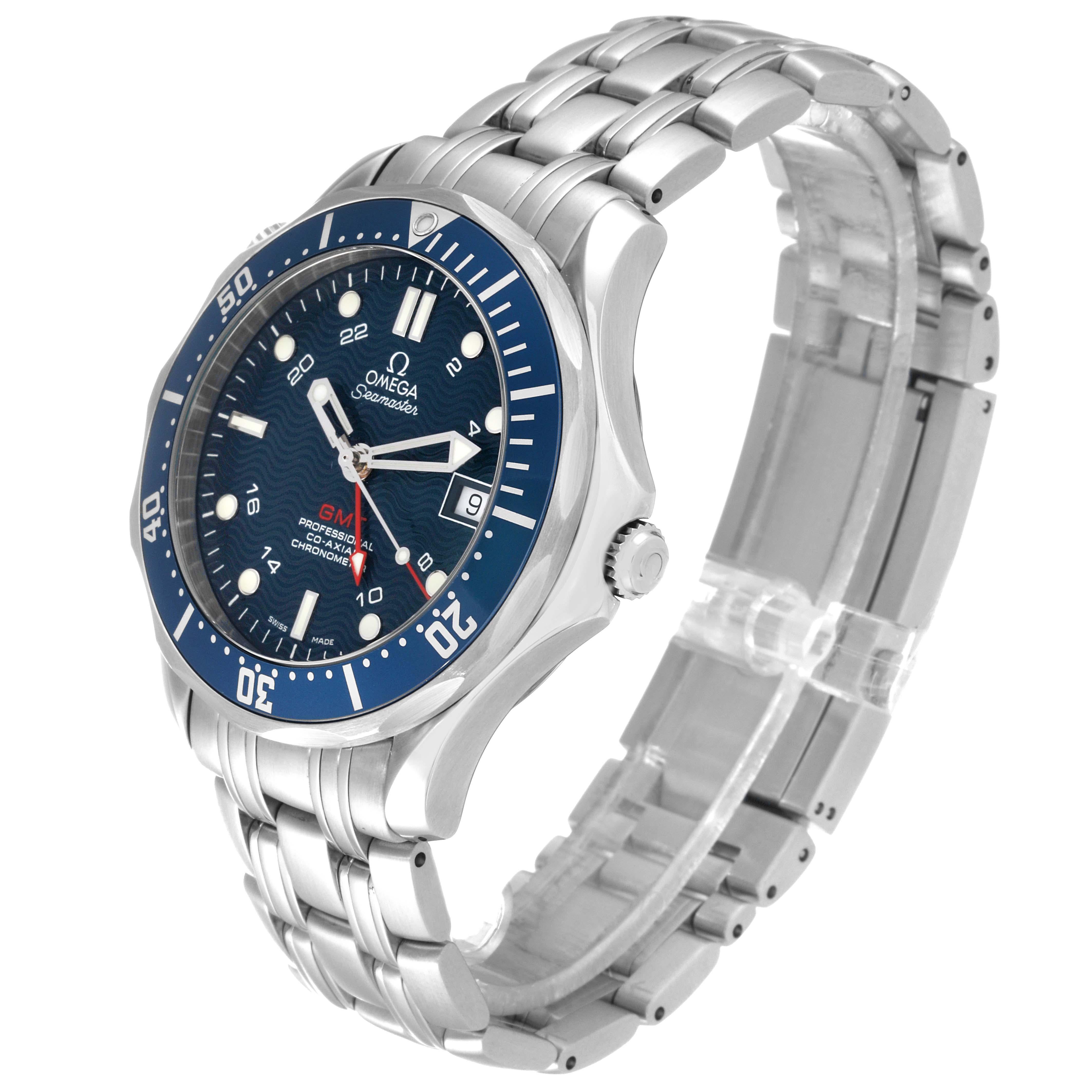 Omega Seamaster Diver 300M GMT Blue Dial Steel Mens Watch 2535.80.00 Box Card 1