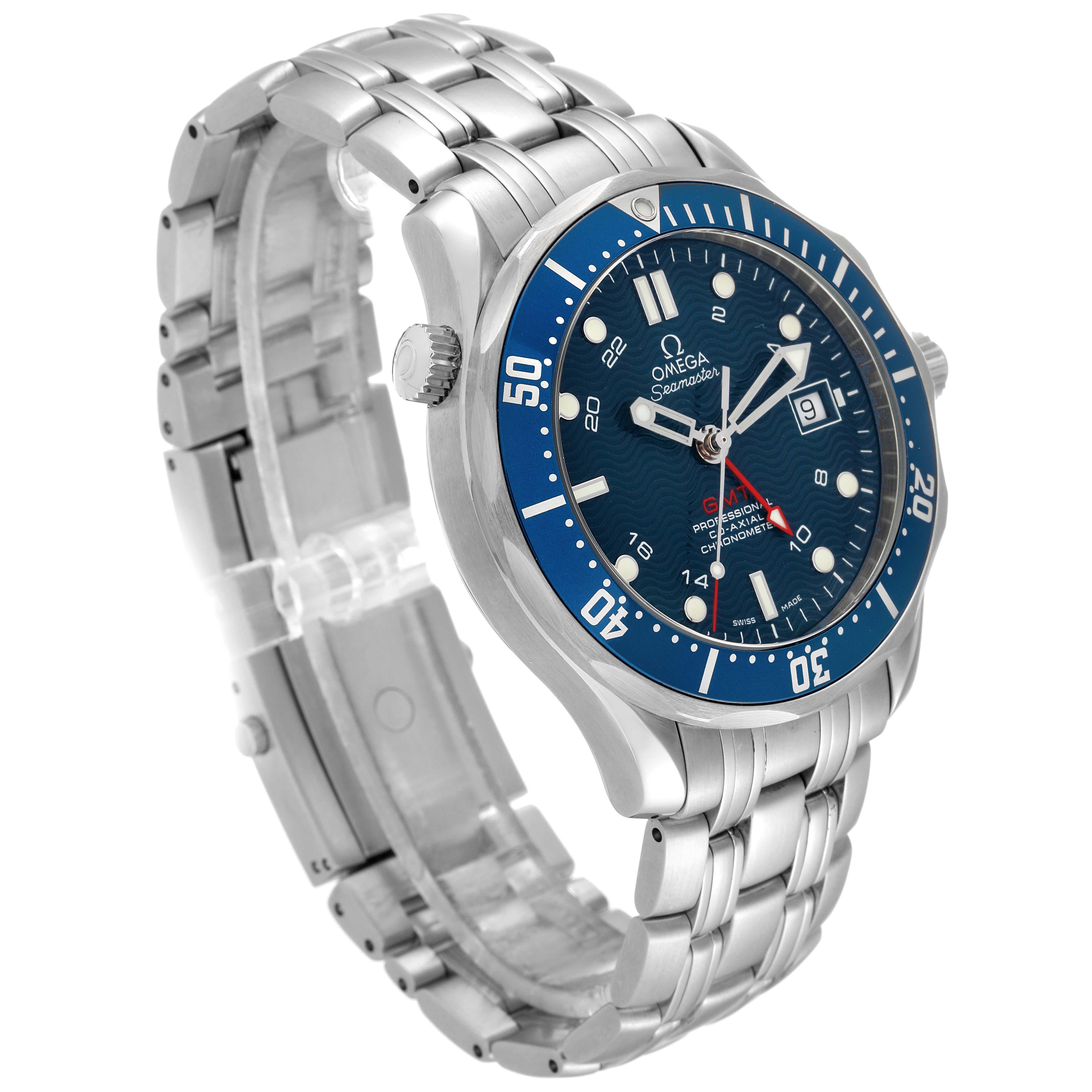 Omega Seamaster Diver 300M GMT Blue Dial Steel Mens Watch 2535.80.00 Box Card 2