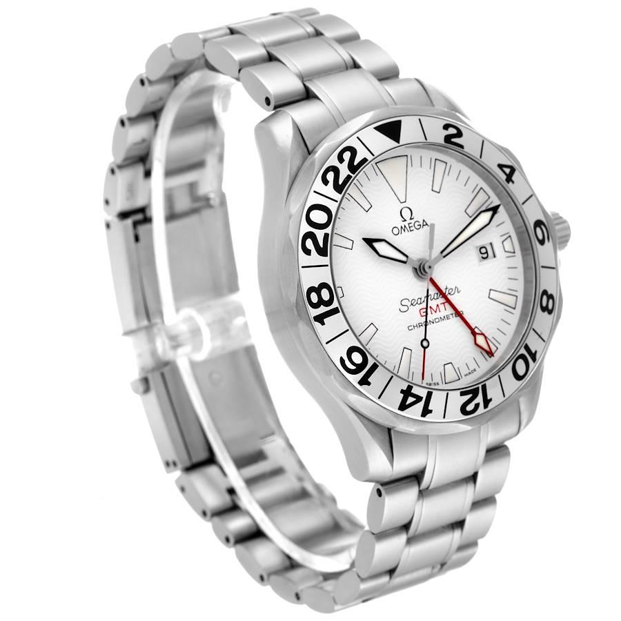 Omega Seamaster Diver 300M GMT Grande Quadrante Bianco Orologio Uomo 2538.20.00 In condizioni ottime a Atlanta, GA