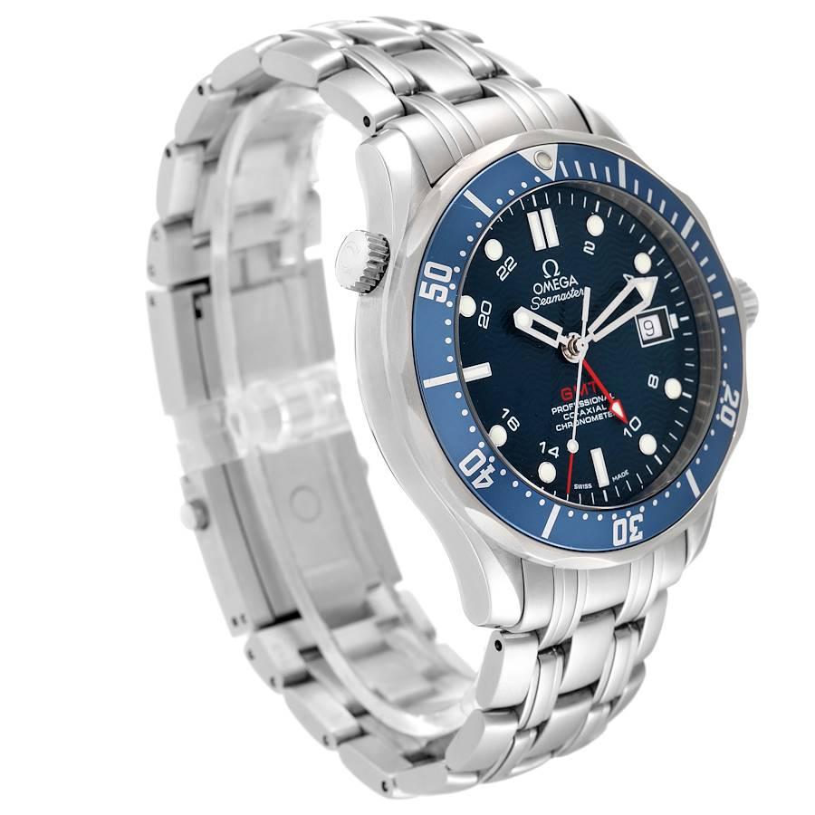 Omega Seamaster Diver 300M GMT Stahl Co-Axial Herrenuhr 2535.80,00 BoxKarte im Zustand „Hervorragend“ in Atlanta, GA