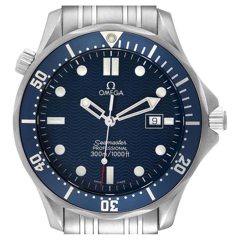 Omega Seamaster 300M Stainless Steel Blue Dial Quartz Men's Watch 2561. ...