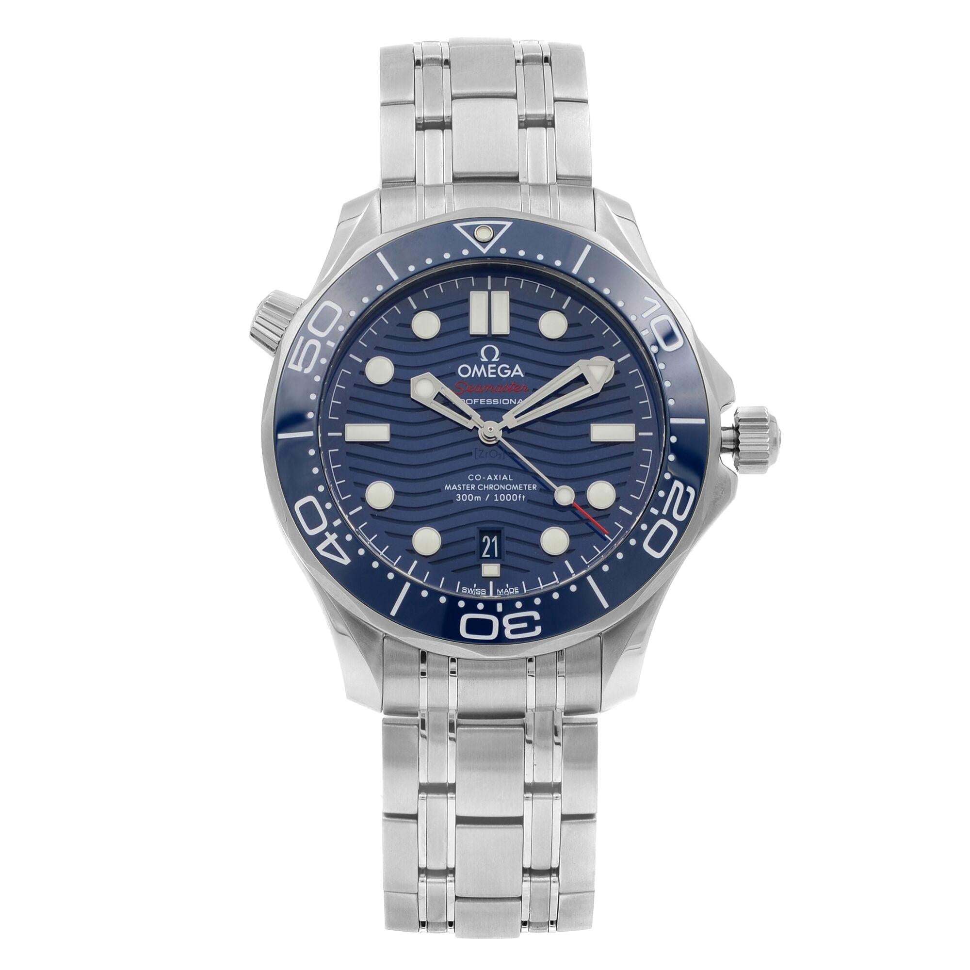 Omega Seamaster Diver 300M Steel Blue Dial Men's Watch 210.30.42.20.03.001