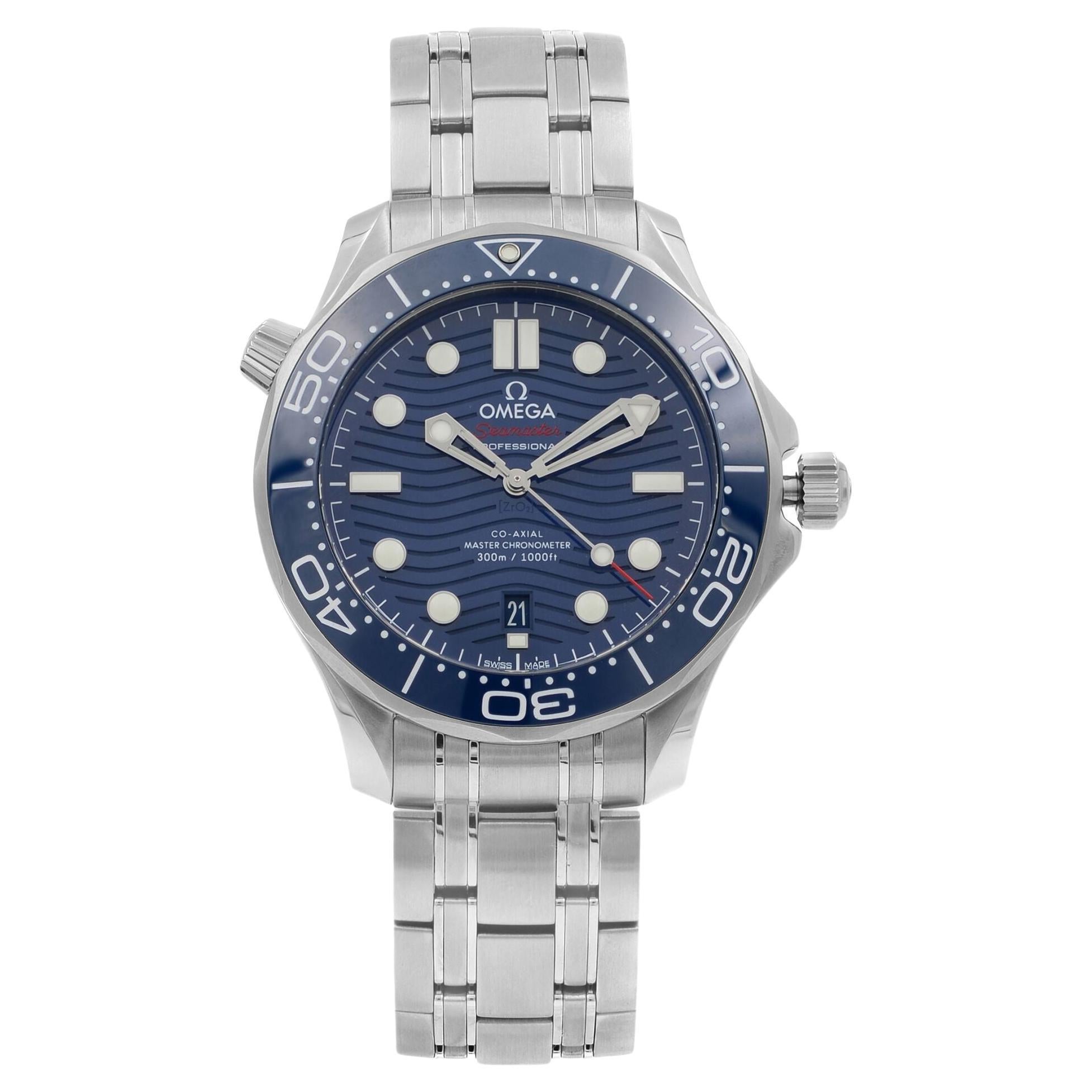 Omega Seamaster Diver 300m Steel Blue Dial Mens Watch 210.30.42.20.03.001 For Sale