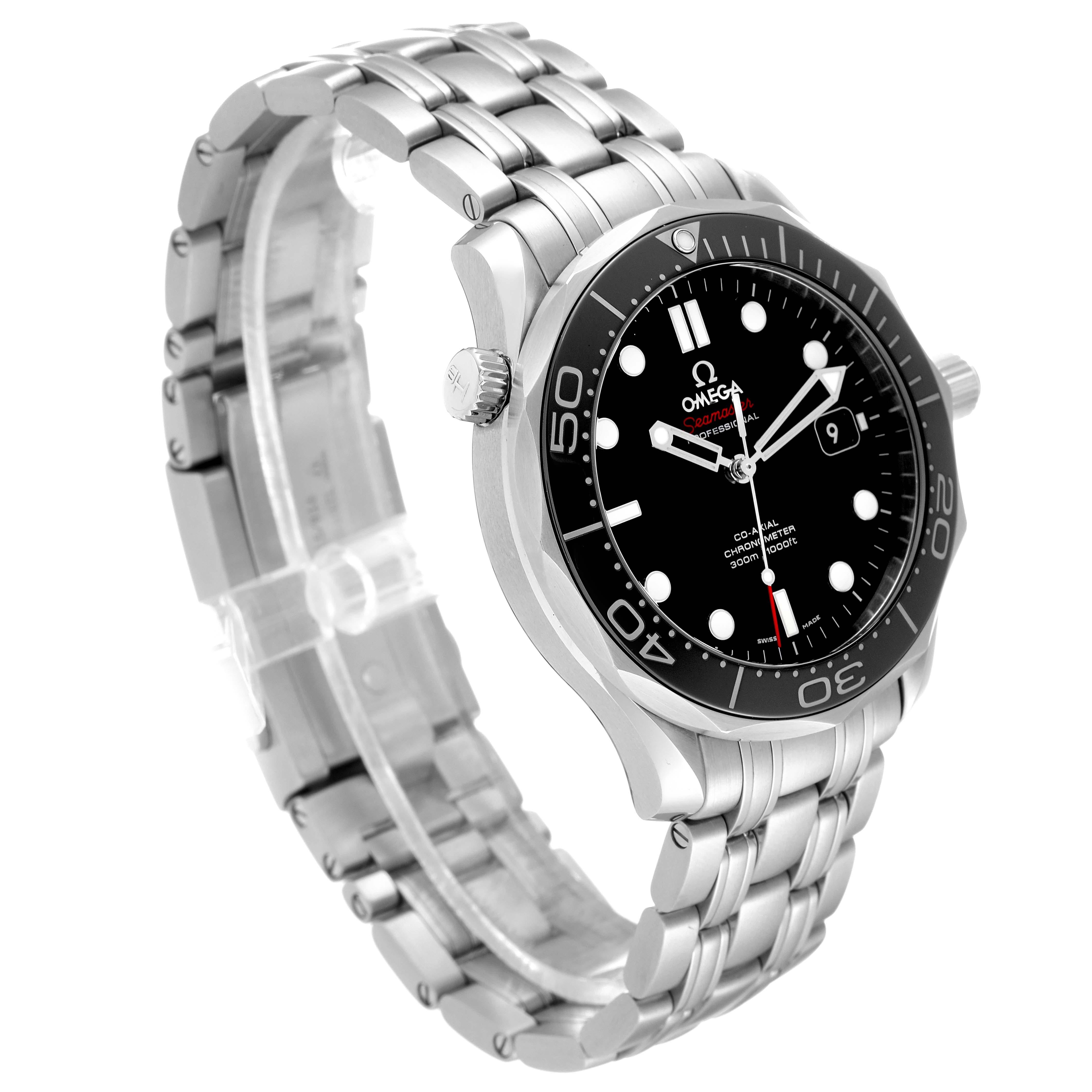 Men's Omega Seamaster Diver 300M Steel Mens Watch 212.30.41.20.01.003 Box Card For Sale