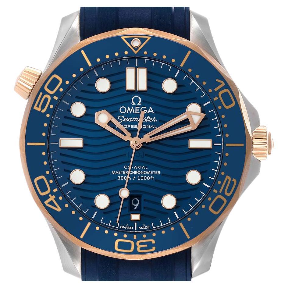 Omega Seamaster Diver 300M Steel Rose Gold Watch 210.22.42.20.03.002 Box Card