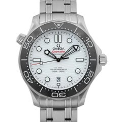 Omega Seamaster Diver 300M Steel White Wave Dial Men Watch 210.30.42.20.04.001