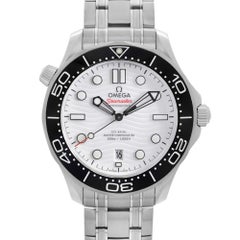 Omega Seamaster Diver 300M Steel White Wave Dial Mens Watch 210.30.42.20.04.001