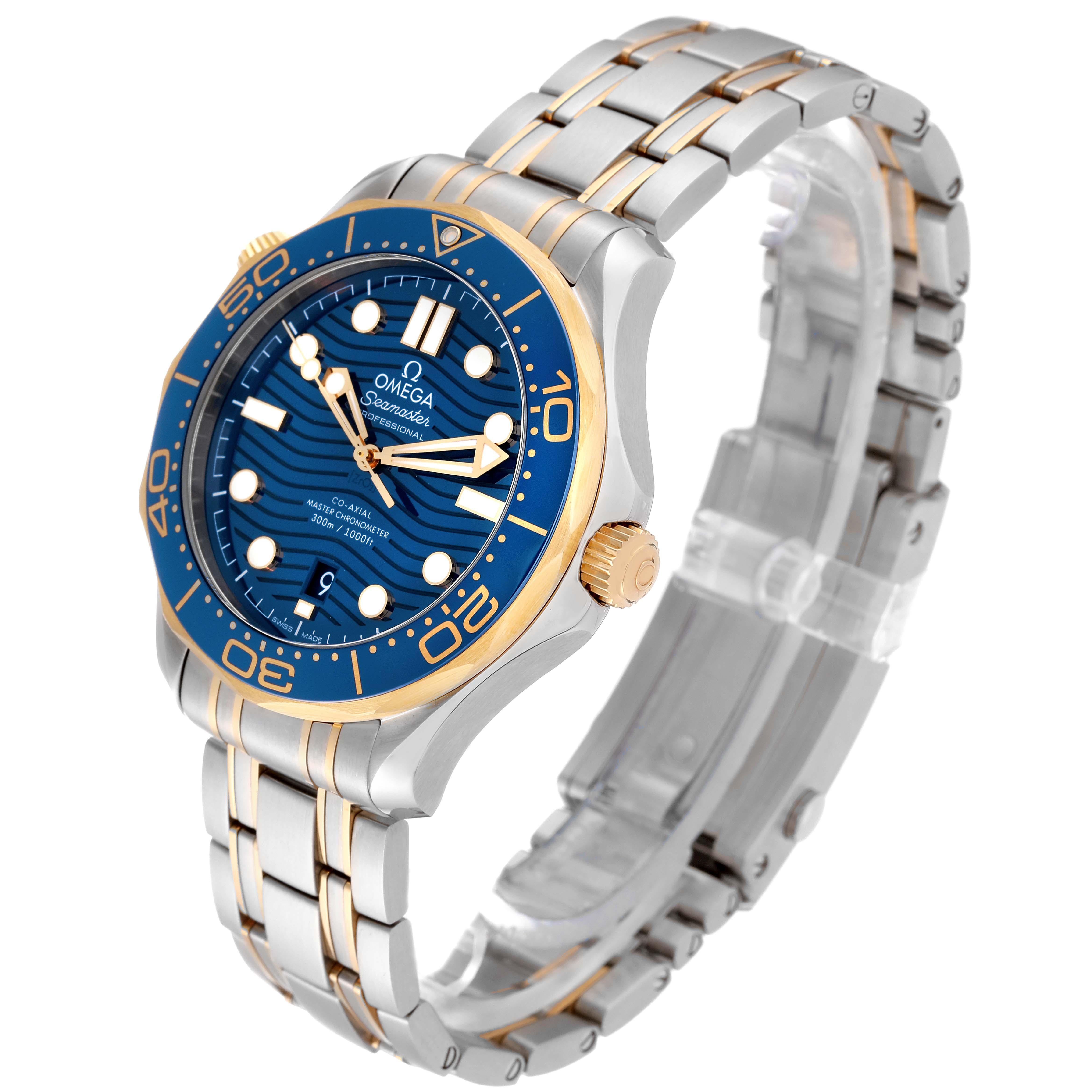 Omega Seamaster Diver 300M Steel Yellow Gold Watch 210.20.42.20.03.001 Unworn For Sale 4