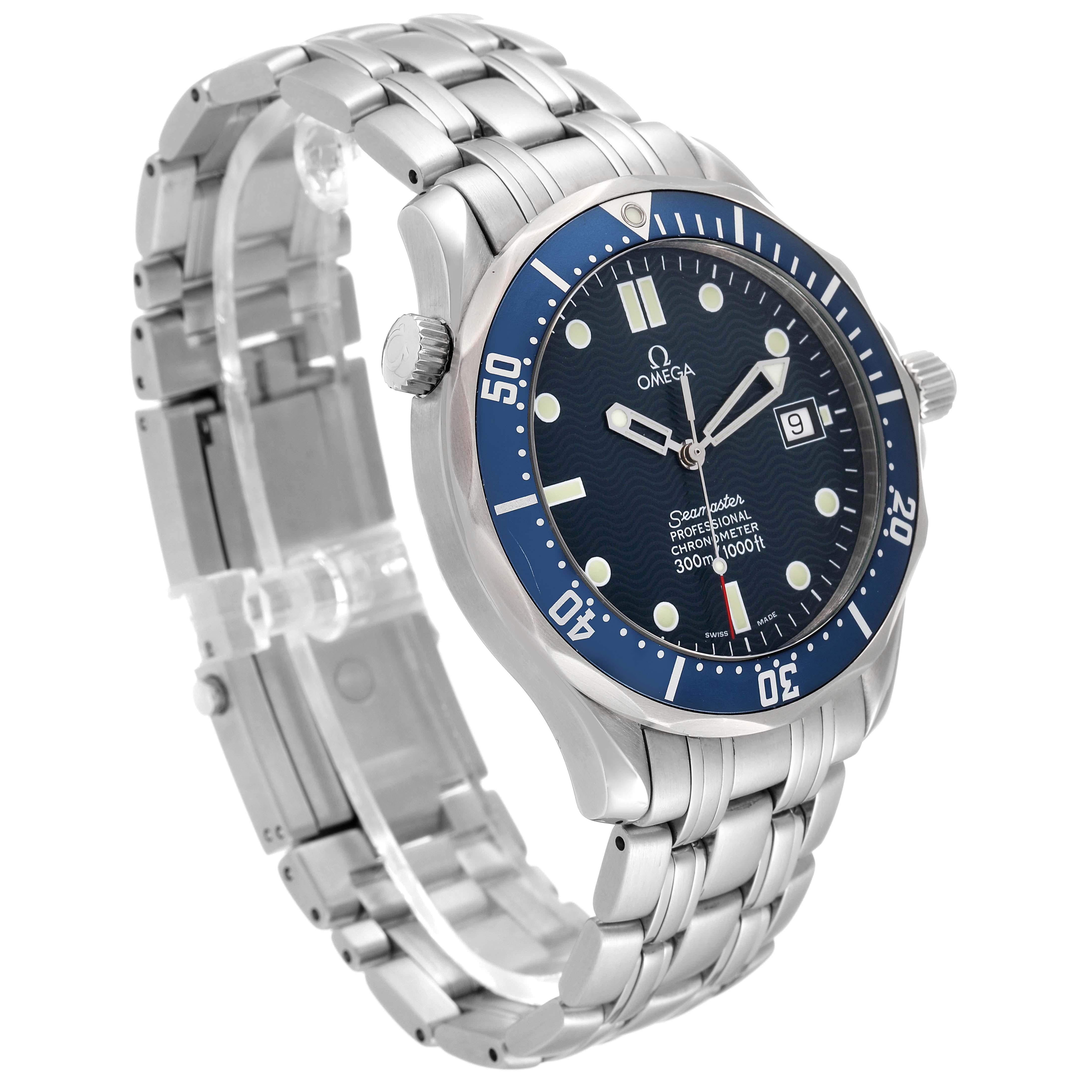 Omega Seamaster Diver 300mm Blue Dial Steel Mens Watch 2531.80.00 In Good Condition In Atlanta, GA