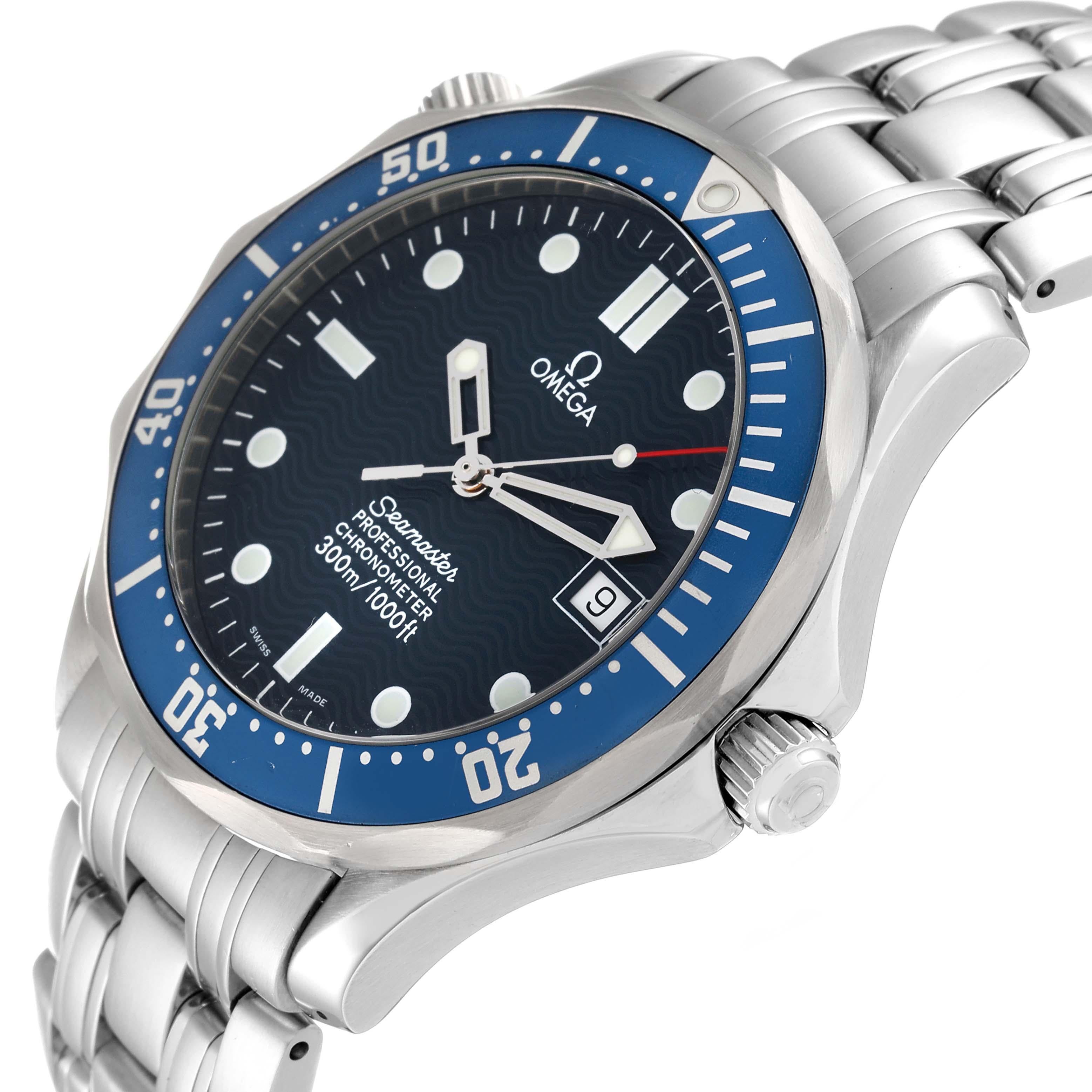 Omega Seamaster Diver 300mm Blue Dial Steel Mens Watch 2531.80.00 In Good Condition In Atlanta, GA