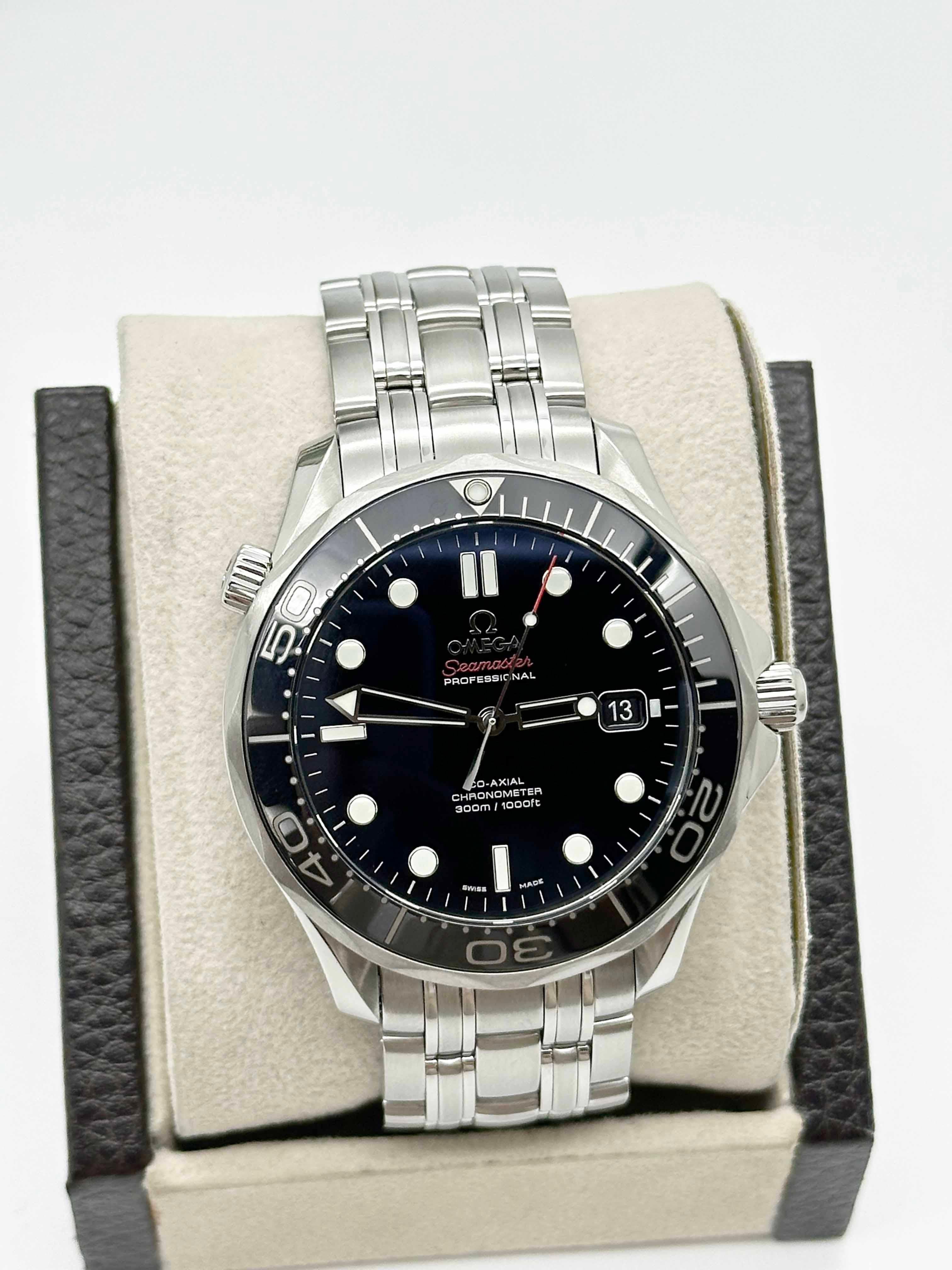 Omega Seamaster Diver 41mm 212.30.41.20.01.003 Schwarzes Zifferblatt Edelstahl Box Papier 1