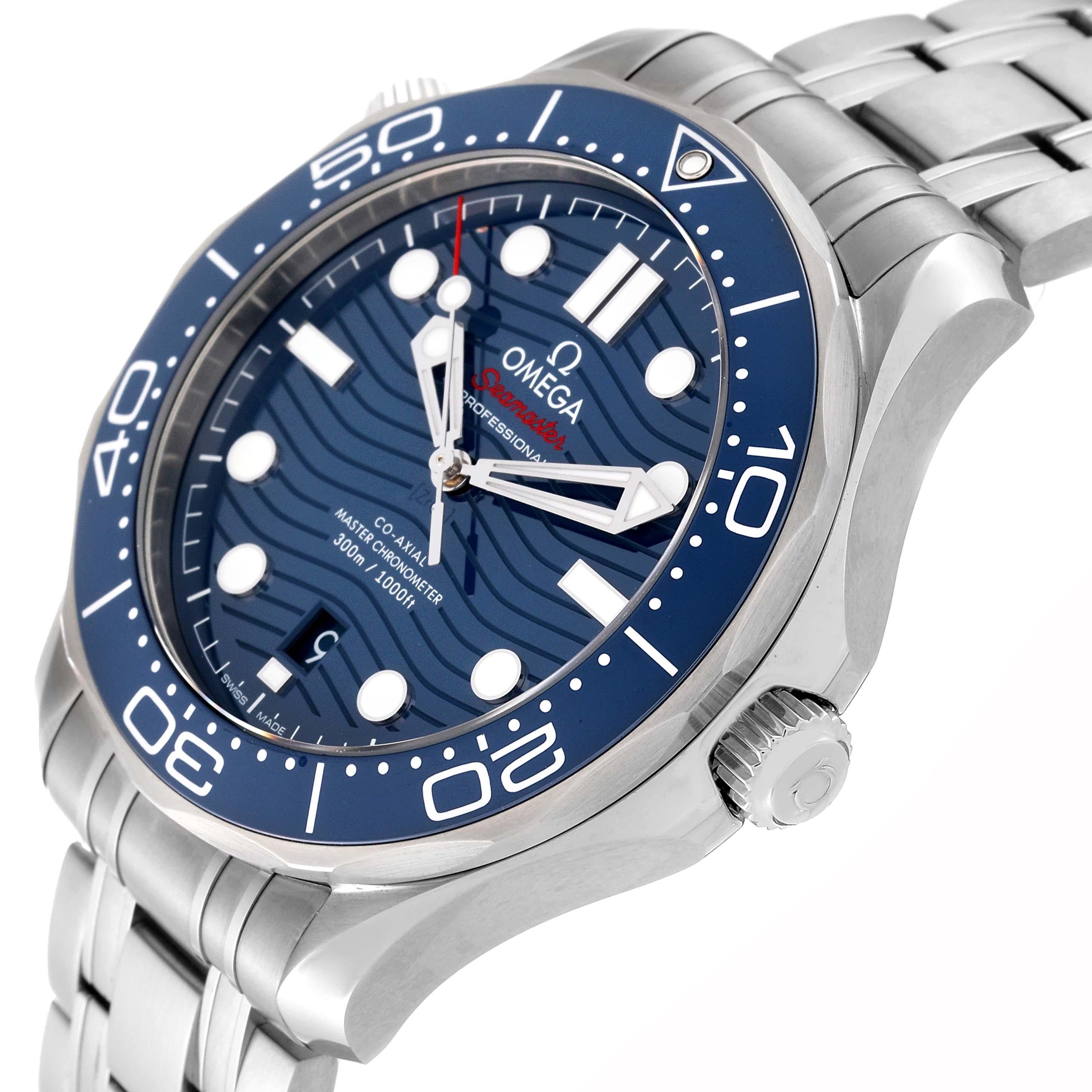 Omega Seamaster Diver Blue Dial Steel Mens Watch 210.30.42.20.03.001 Unworn 4