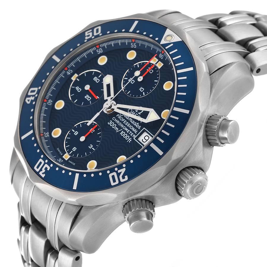 Men's Omega Seamaster Diver Chronograph Blue Dial Titanium Mens Watch 2298.80.00