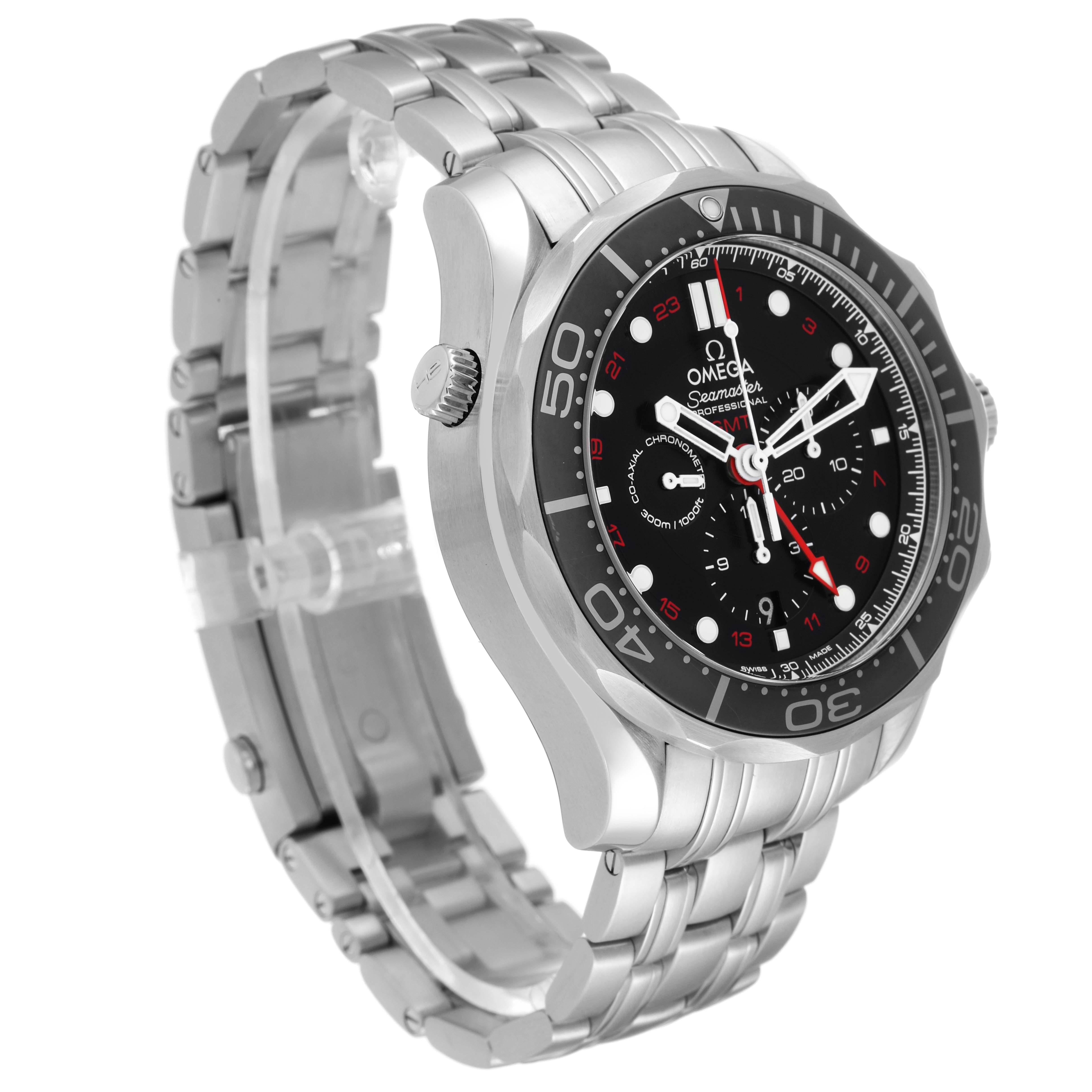 Omega Seamaster Diver GMT Acciaio Orologio Uomo 212.30.44.52.01.001 Scheda Box In condizioni ottime a Atlanta, GA