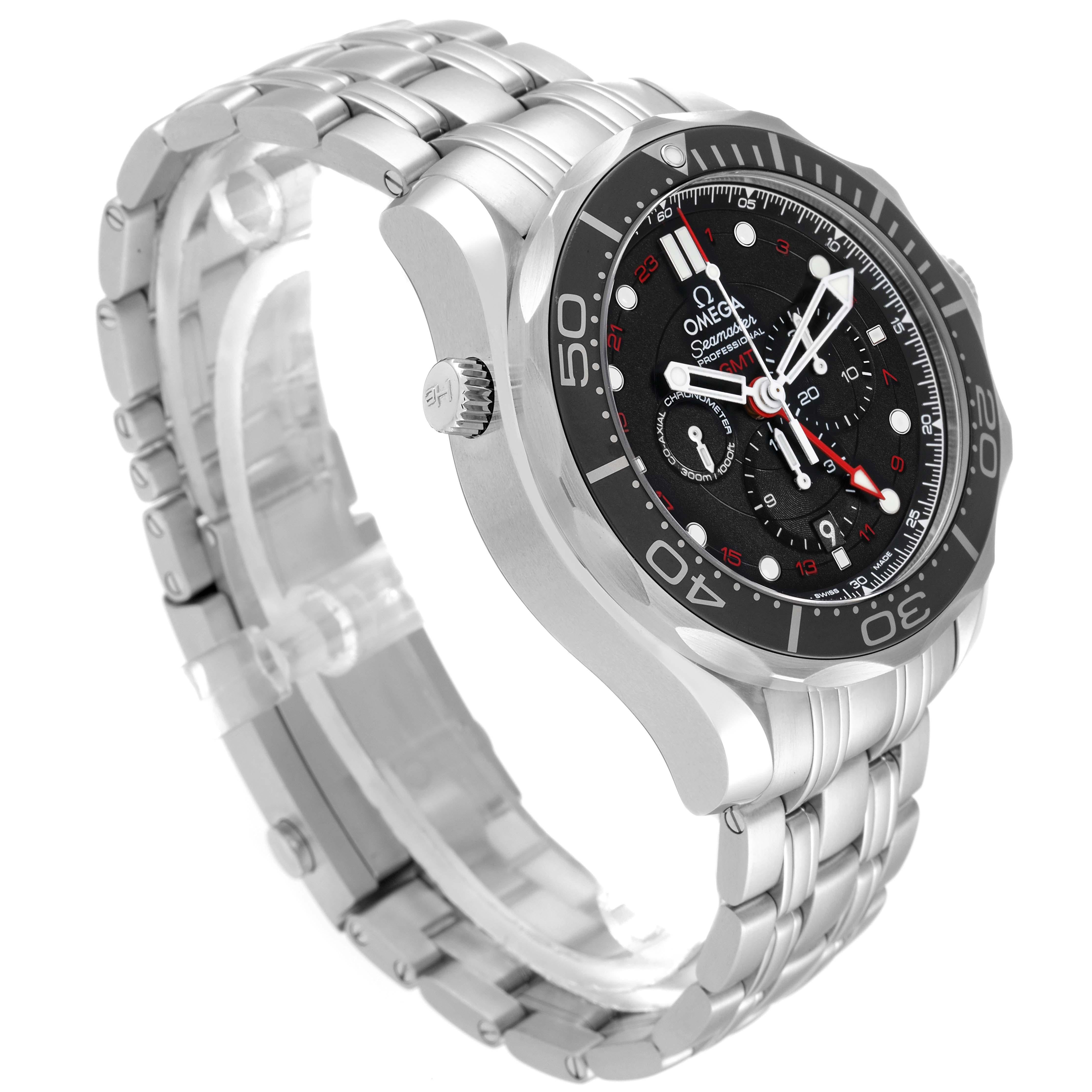 Omega Seamaster Diver GMT Acciaio Orologio Uomo 212.30.44.52.01.001 Scheda Box In condizioni ottime a Atlanta, GA