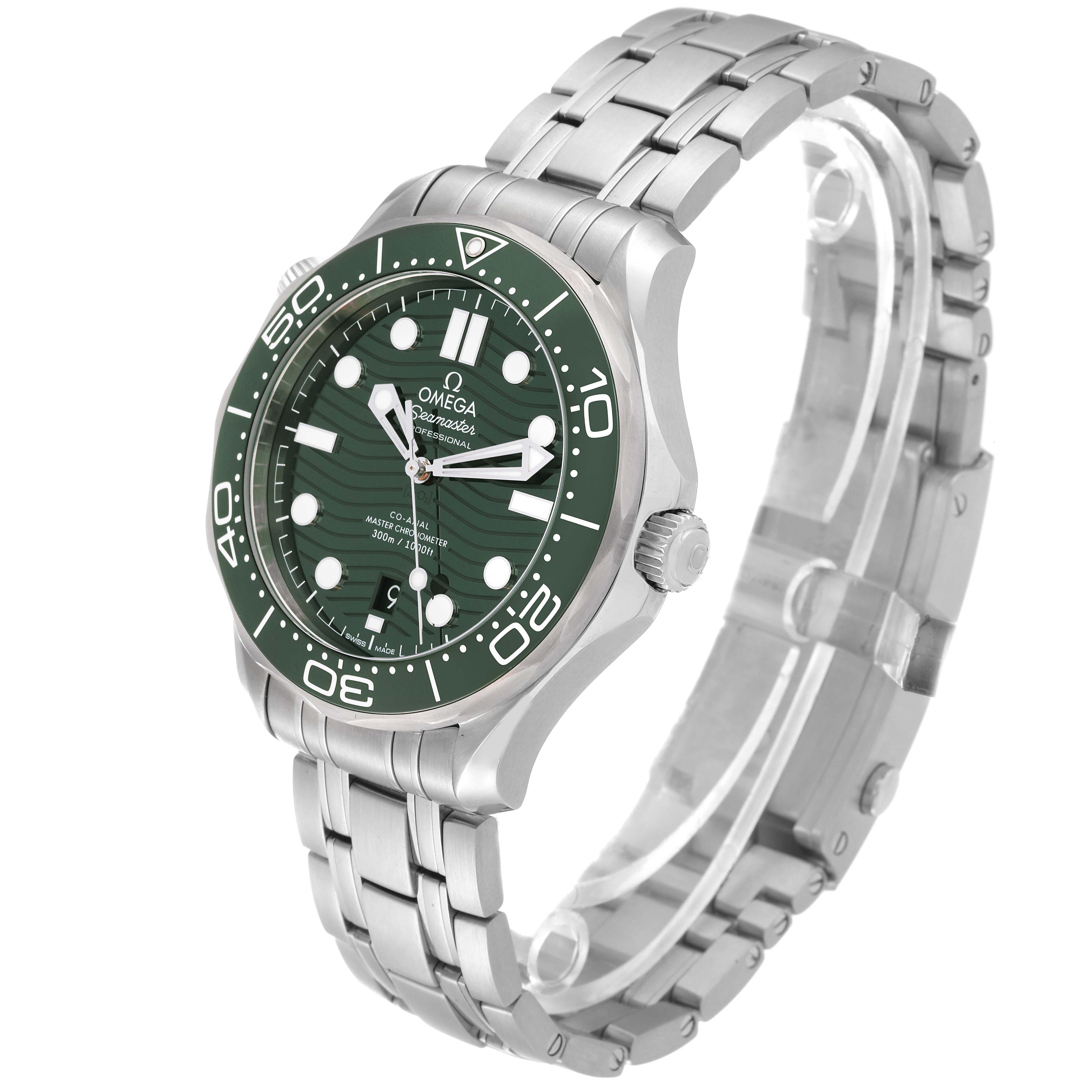 Omega Seamaster Diver Green Dial Steel Mens Watch 210.30.42.20.10.001 Unworn For Sale 2