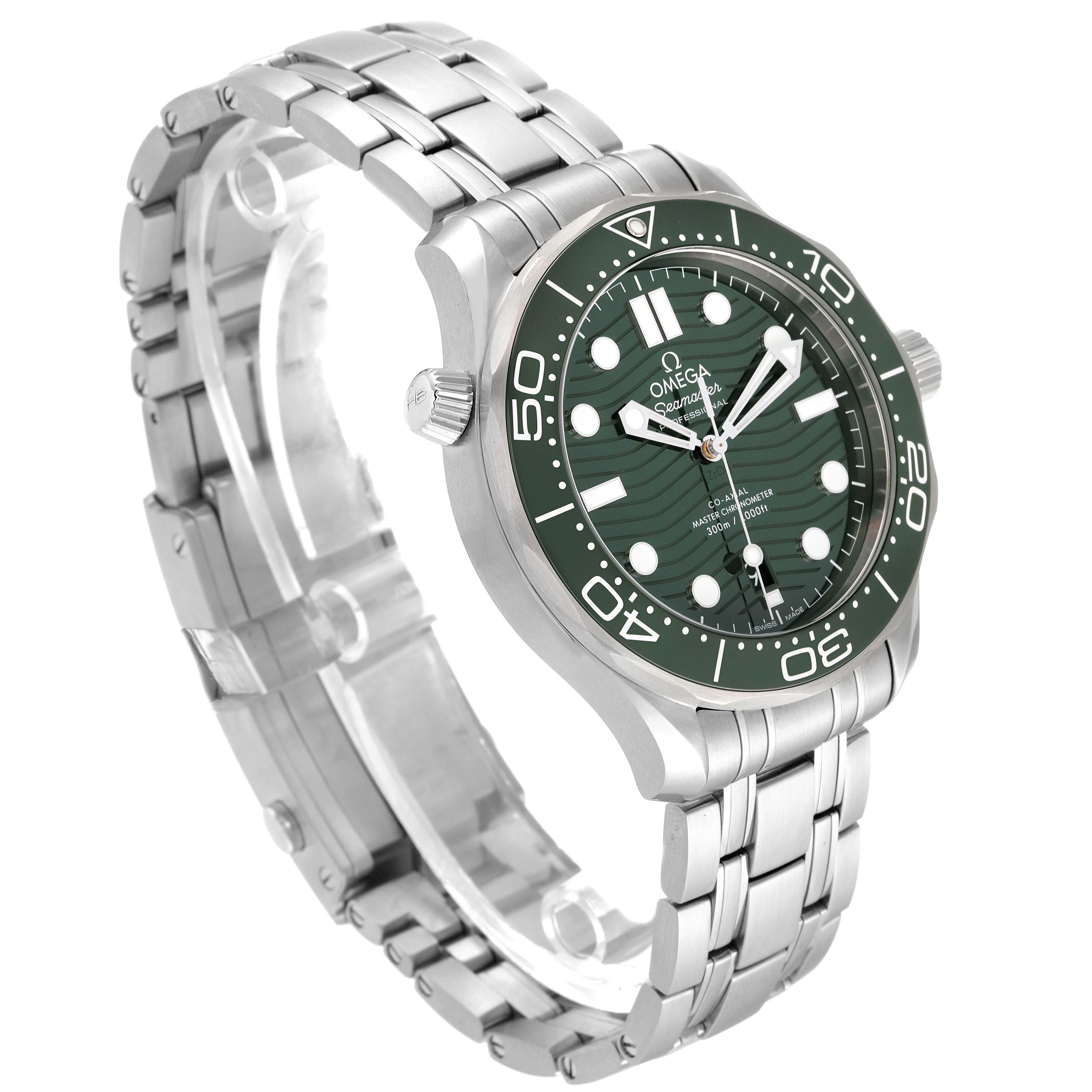 Omega Seamaster Diver Green Dial Steel Mens Watch 210.30.42.20.10.001 Unworn For Sale 5