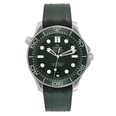 Omega Seamaster Diver Green Dial Steel Mens Watch 210.32.42.20.10.001 Box Card