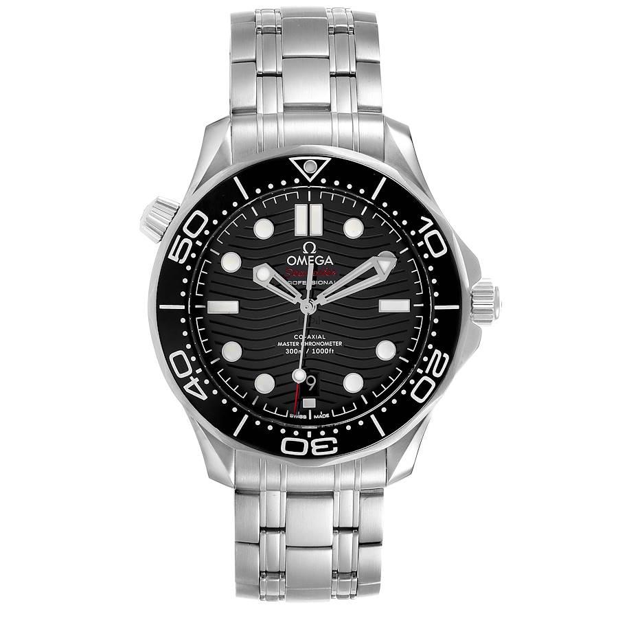 Omega Seamaster Diver Master Chronometer Watch 210.30.42.20.01.001 Box Card. Automatic Self-winding movement with Co-Axial escapement.Certified Master Chronometer, approved by METAS,resistant to magnetic fields reaching 15,000 gauss.Free