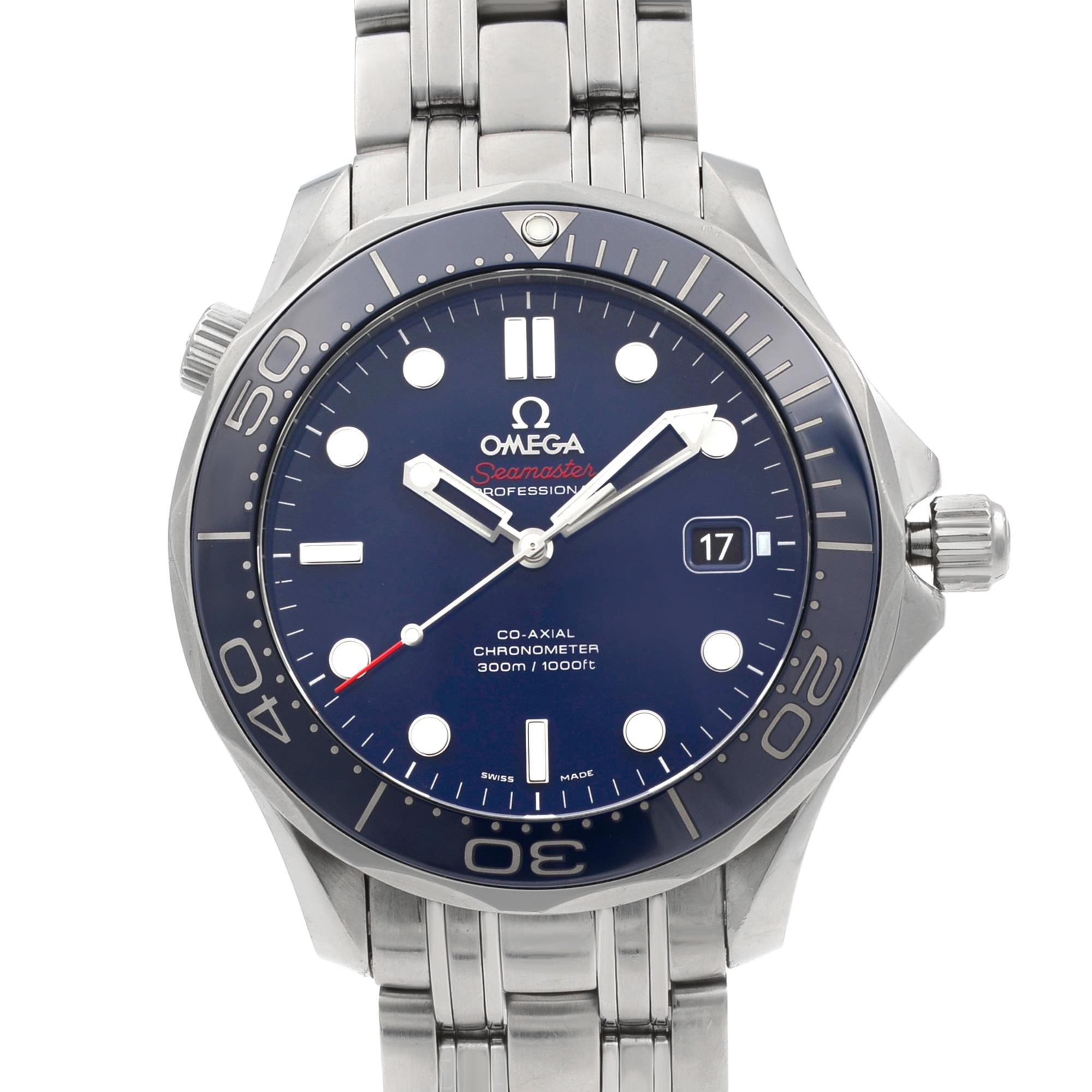This Omega Seamaster Diver mens watch is in excellent pre owned condition. Original Box and Papers are not included comes with a Chronostore presentation box and authenticity card. Covered by a one-year Chronostore warranty.
Details:
MSRP 4400
Brand