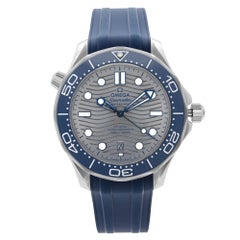 Omega Seamaster Diver Steel Grey Wave Dial Mens Watch 210.32.42.20.06.001