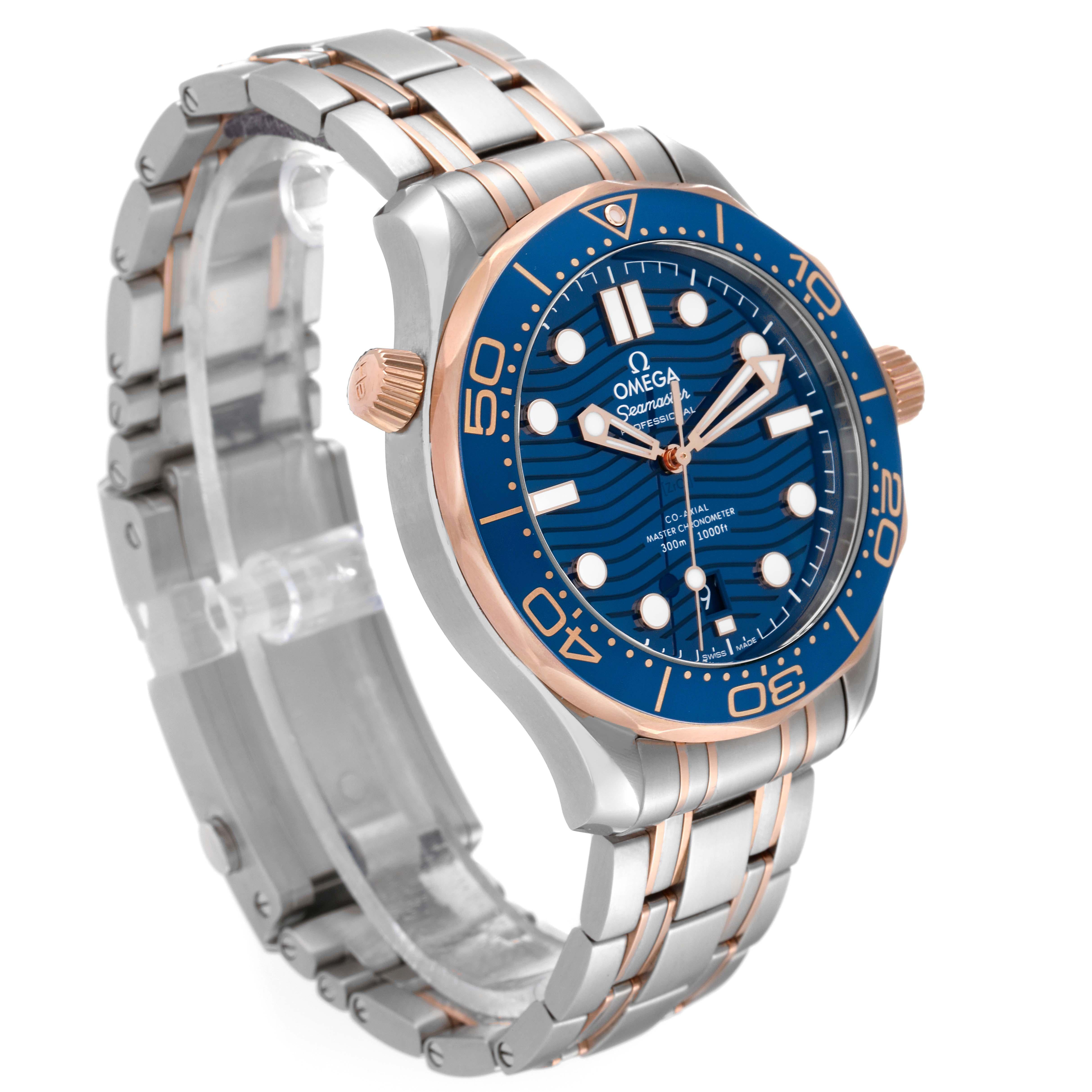 Omega Seamaster Diver Stahl Roségold Herrenuhr 210.20.42.20.03.002 Box Card im Zustand „Hervorragend“ im Angebot in Atlanta, GA