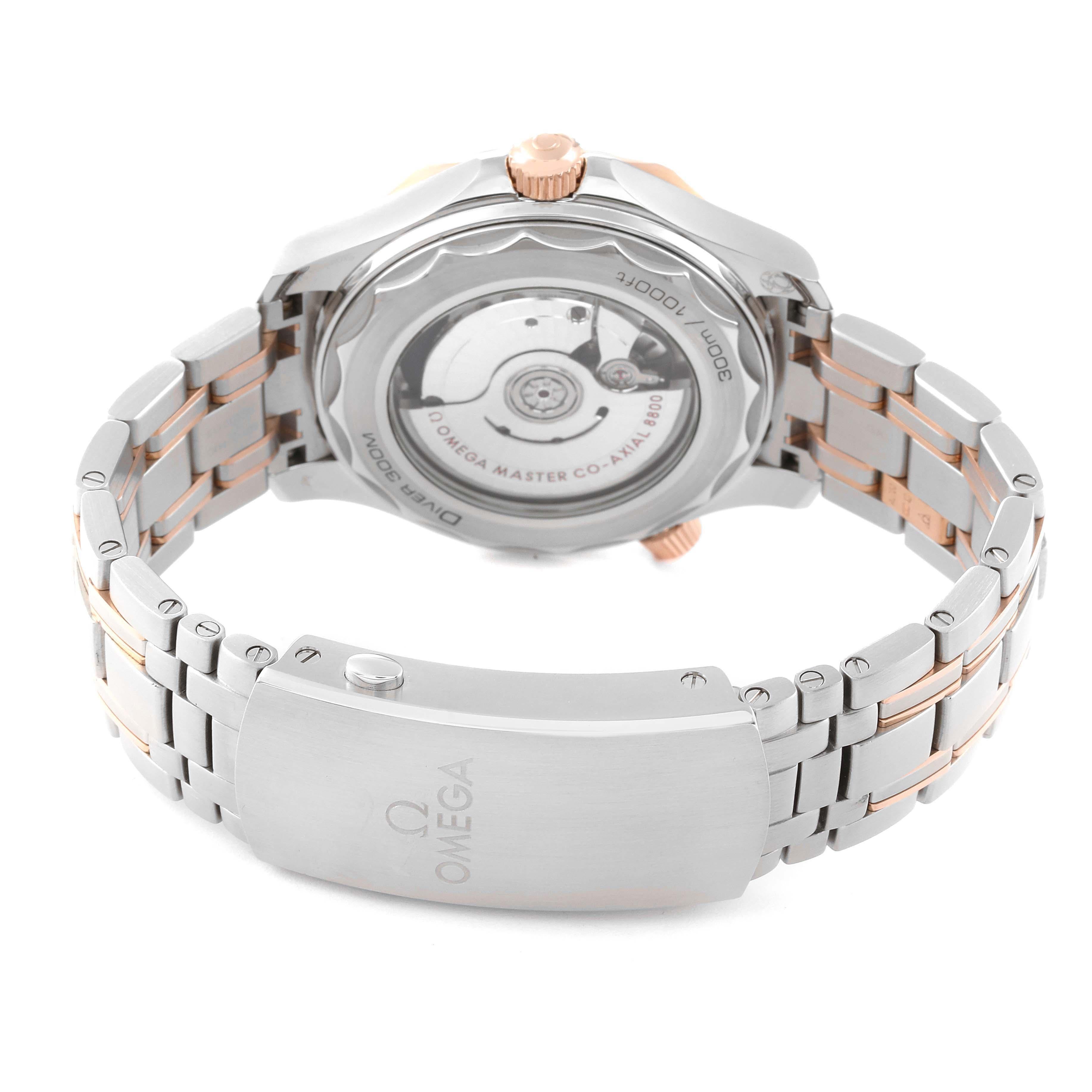 Omega Seamaster Diver Stahl Roségold Herrenuhr 210.20.42.20.03.002 Box Card im Angebot 4