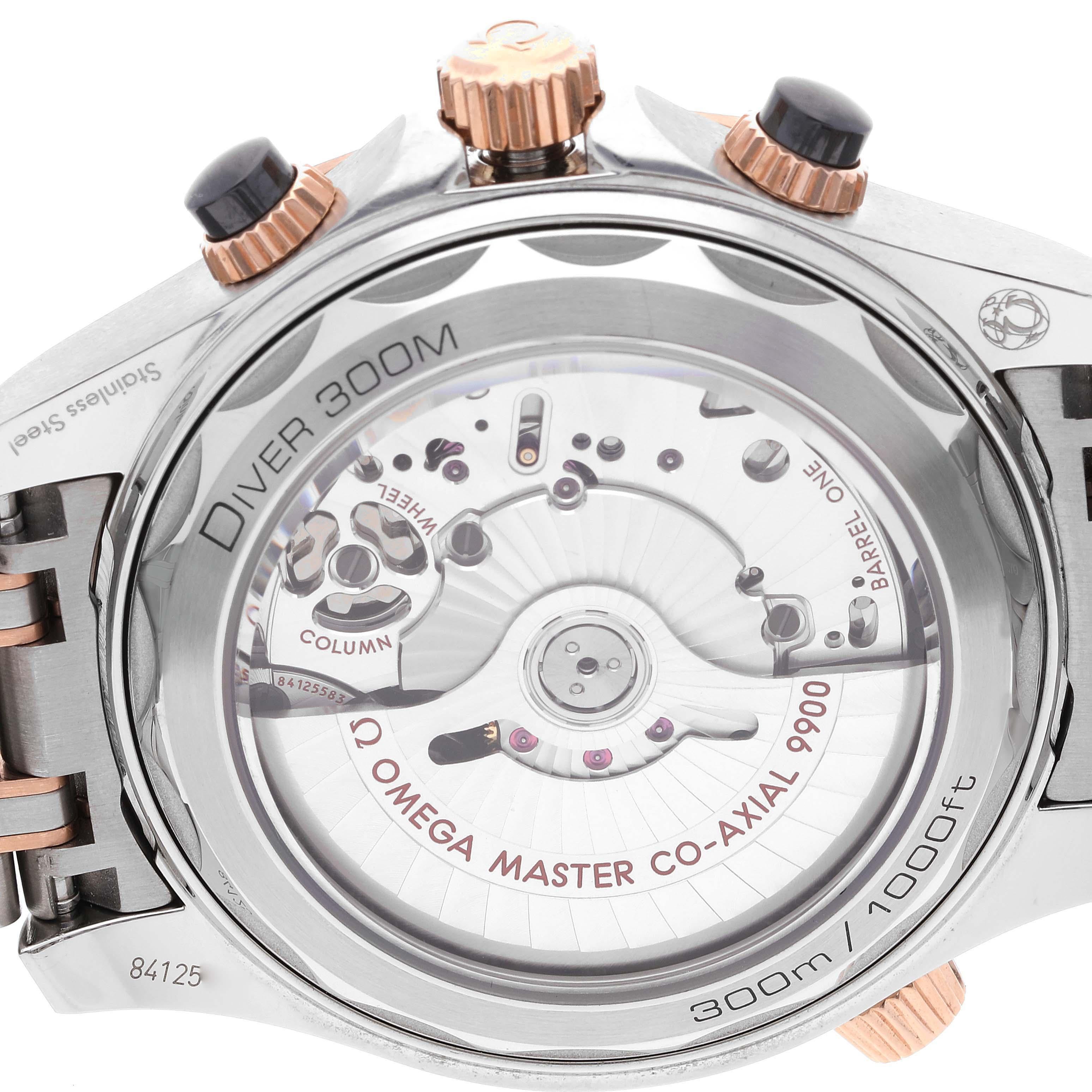 Omega Montre Seamaster Diver Steel Rose Gold Mens Watch 210.20.44.51.01.001 Boîte Card Excellent état - En vente à Atlanta, GA