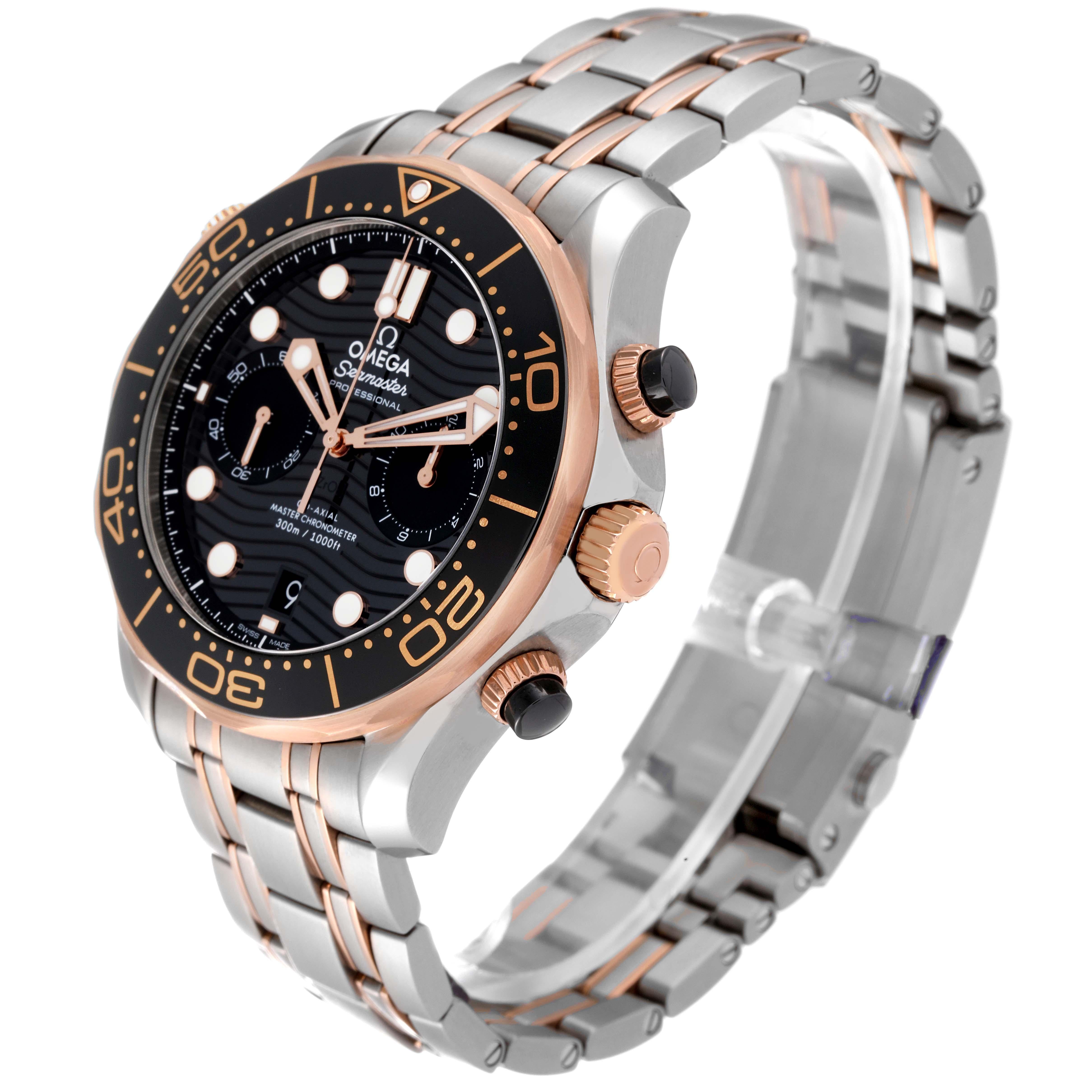 Men's Omega Seamaster Diver Steel Rose Gold Mens Watch 210.20.44.51.01.001 Box Card For Sale