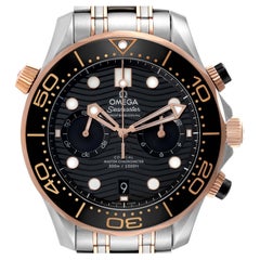 Omega Seamaster Diver Steel Rose Gold Mens Watch 210.20.44.51.01.001 Box Card