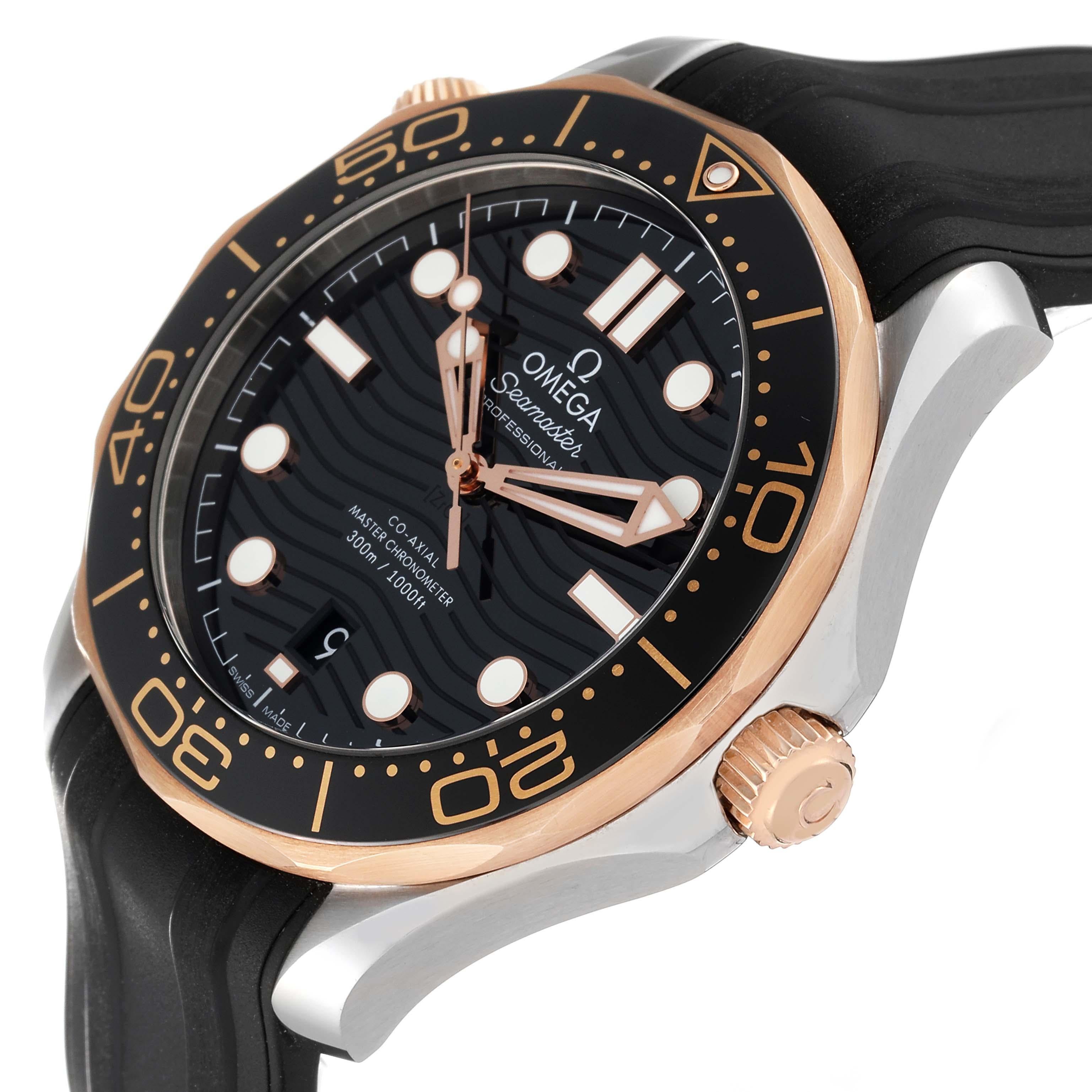 Men's Omega Seamaster Diver Steel Rose Gold Mens Watch 210.22.42.20.01.002 Box Card