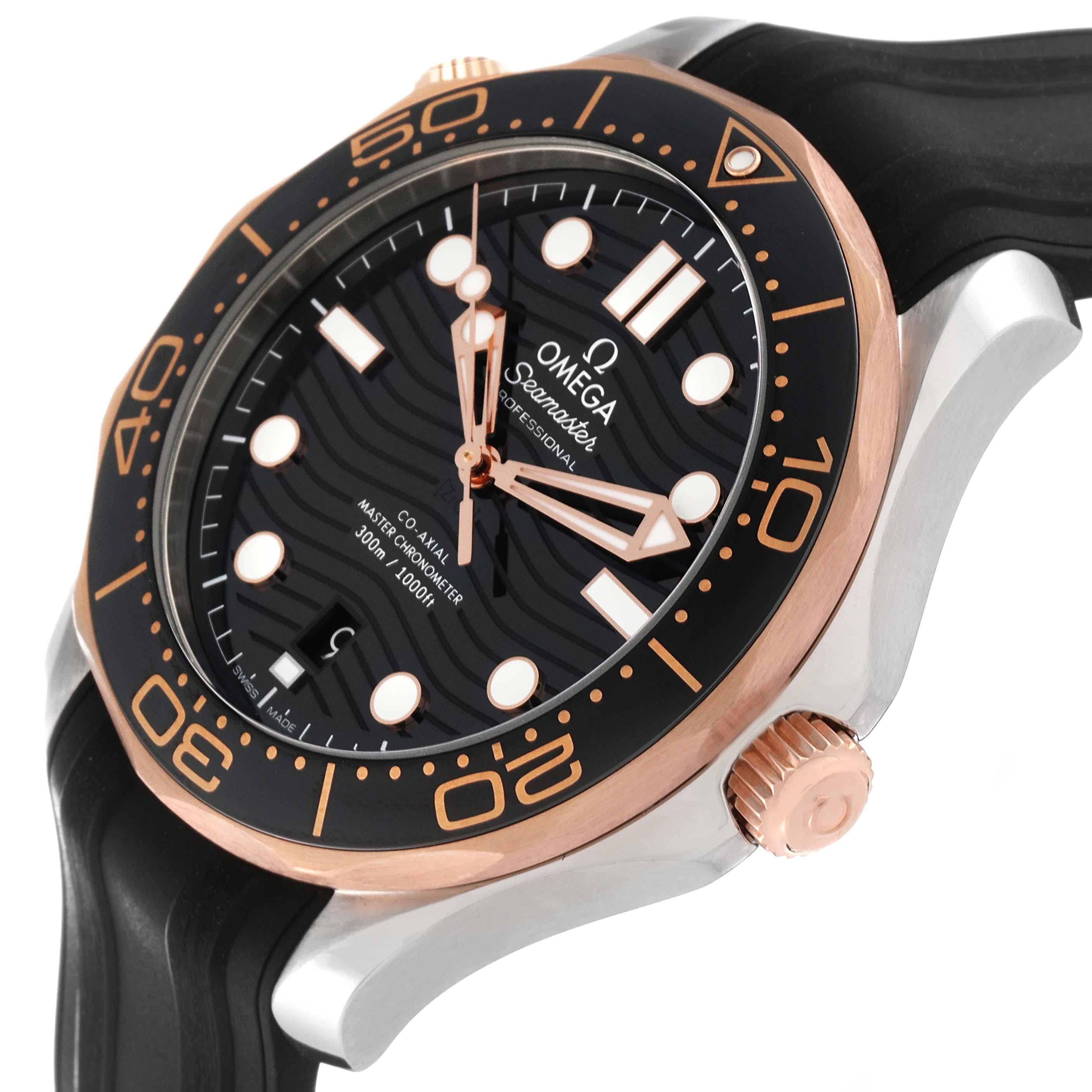 Omega Seamaster Diver Steel Rose Gold Mens Watch 210.22.42.20.01.002 Box Card For Sale 5