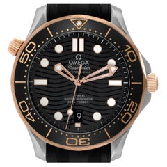 Omega Seamaster Diver Steel Rose Gold Mens Watch 210.22.42.20.01.002 Box Card
