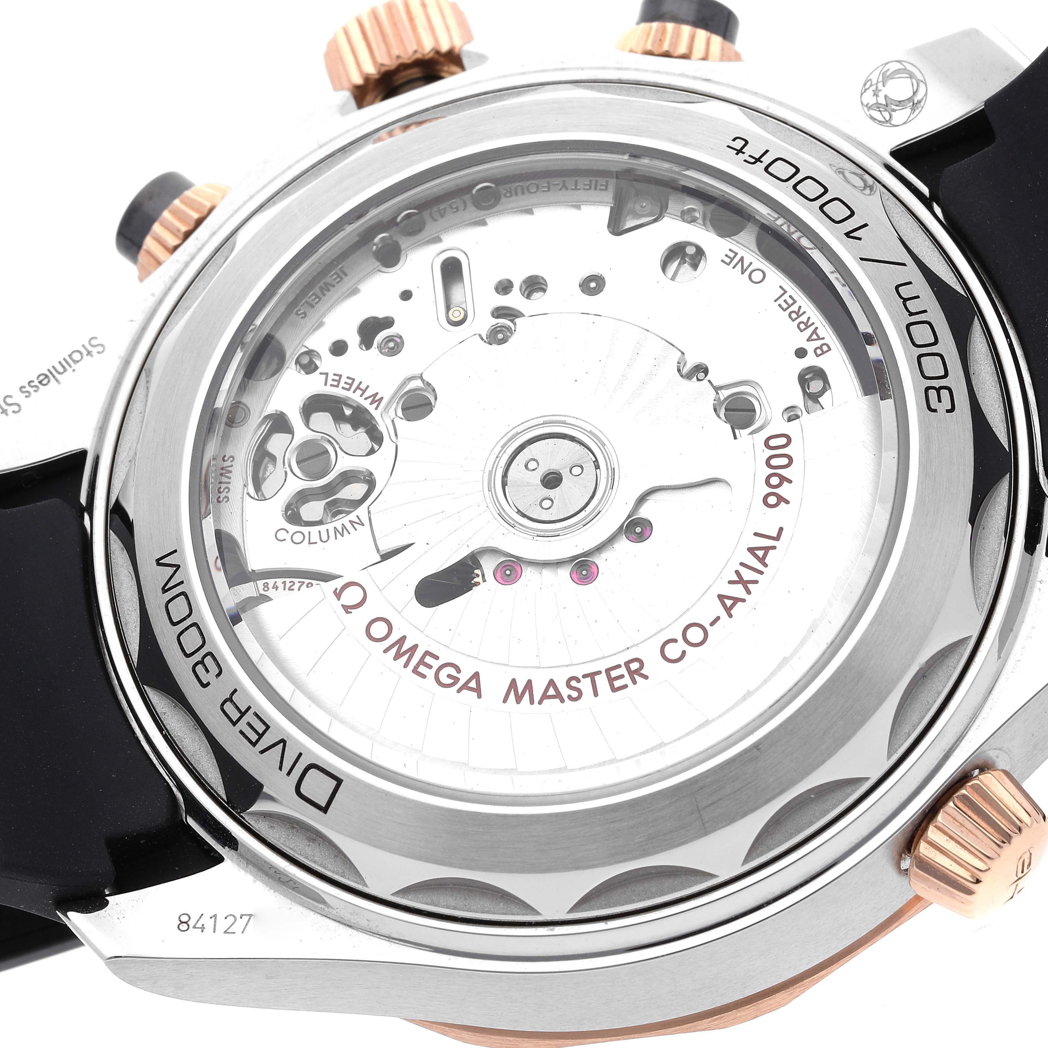 Omega Seamaster Diver Steel Rose Gold Mens Watch 210.22.44.51.01.001 Box Card 3