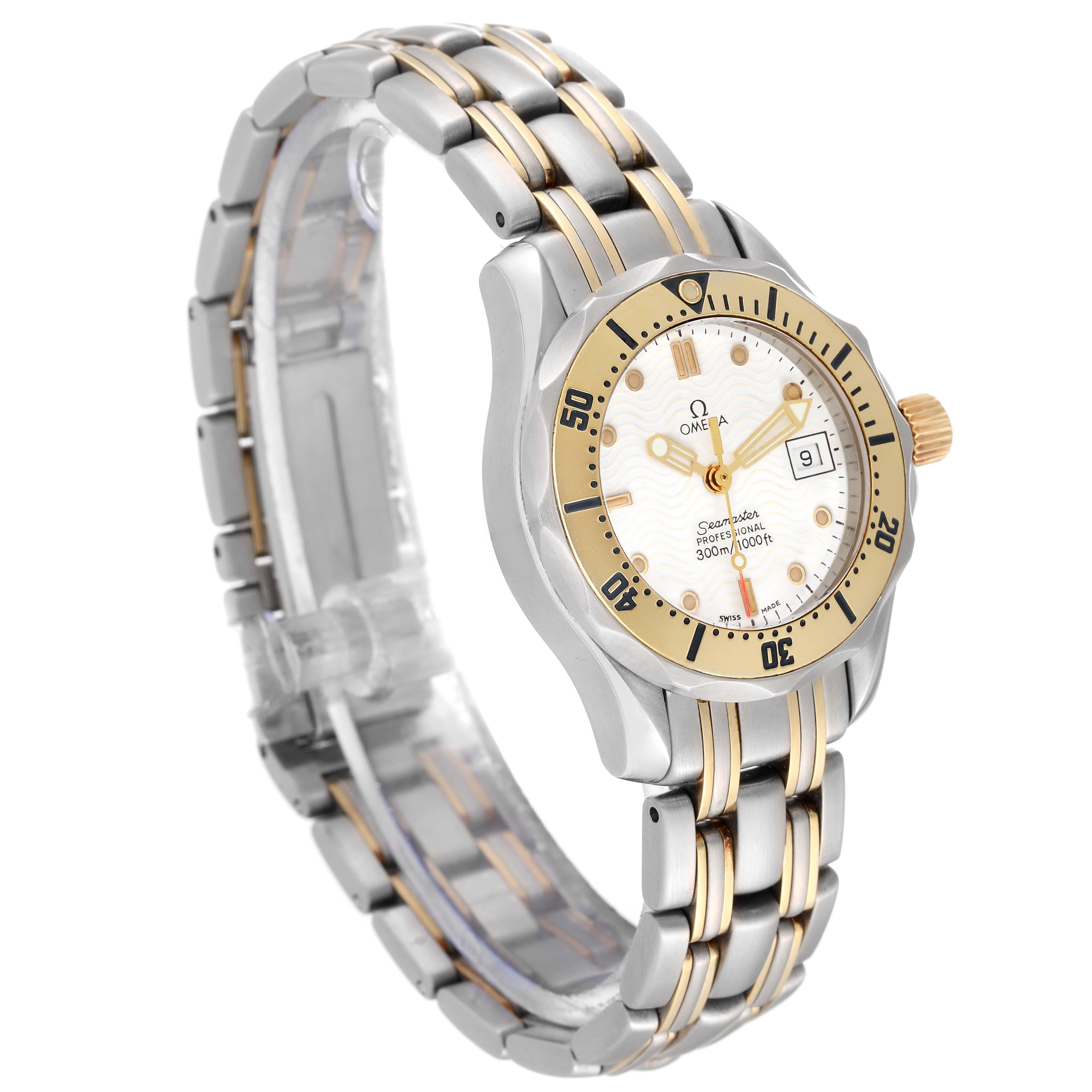 Women's Omega Seamaster Diver Steel Yellow Gold Ladies Watch 2382.20.00 Box Card For Sale