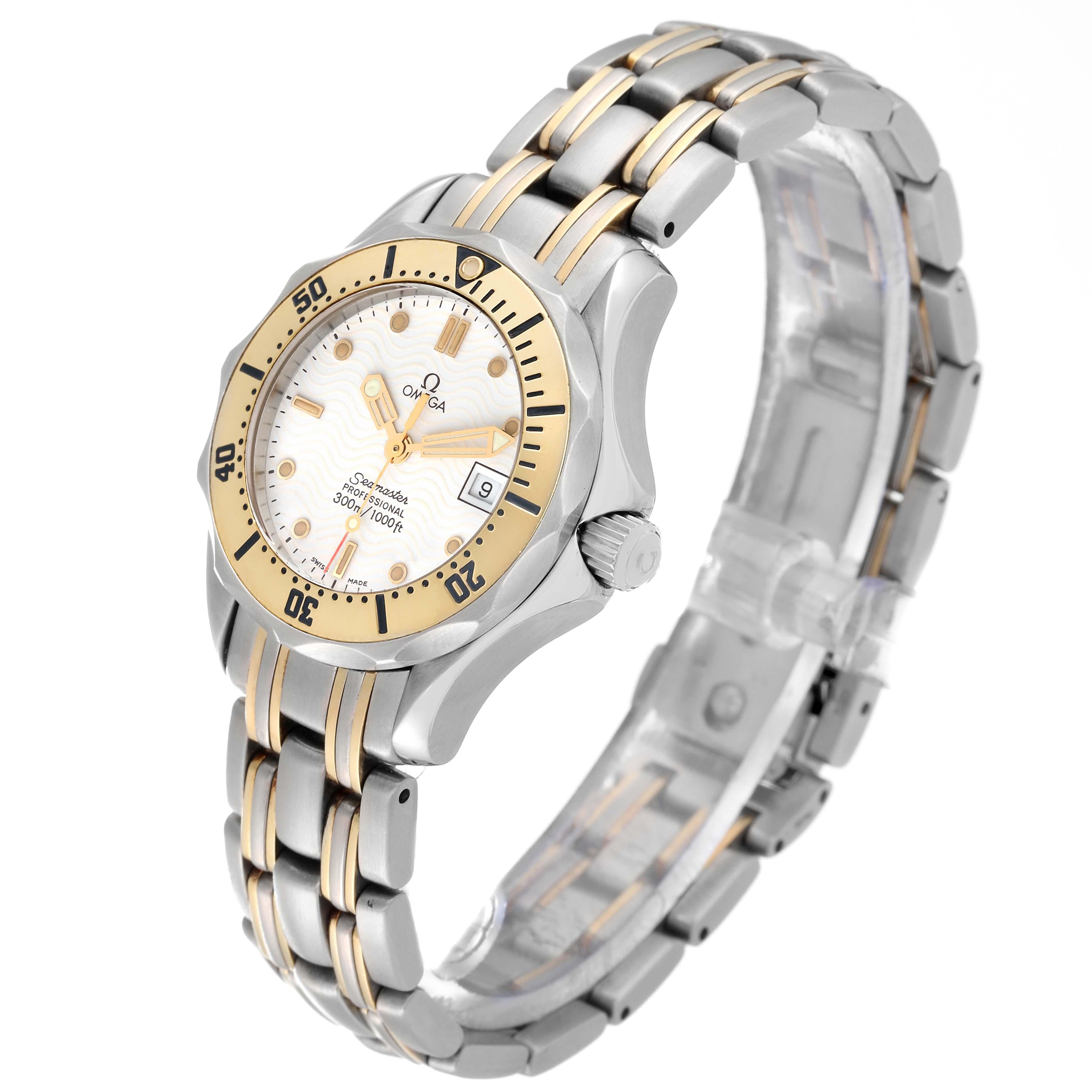 Omega Seamaster Diver Steel Yellow Gold Ladies Watch 2382.20.00 Box Card For Sale 3