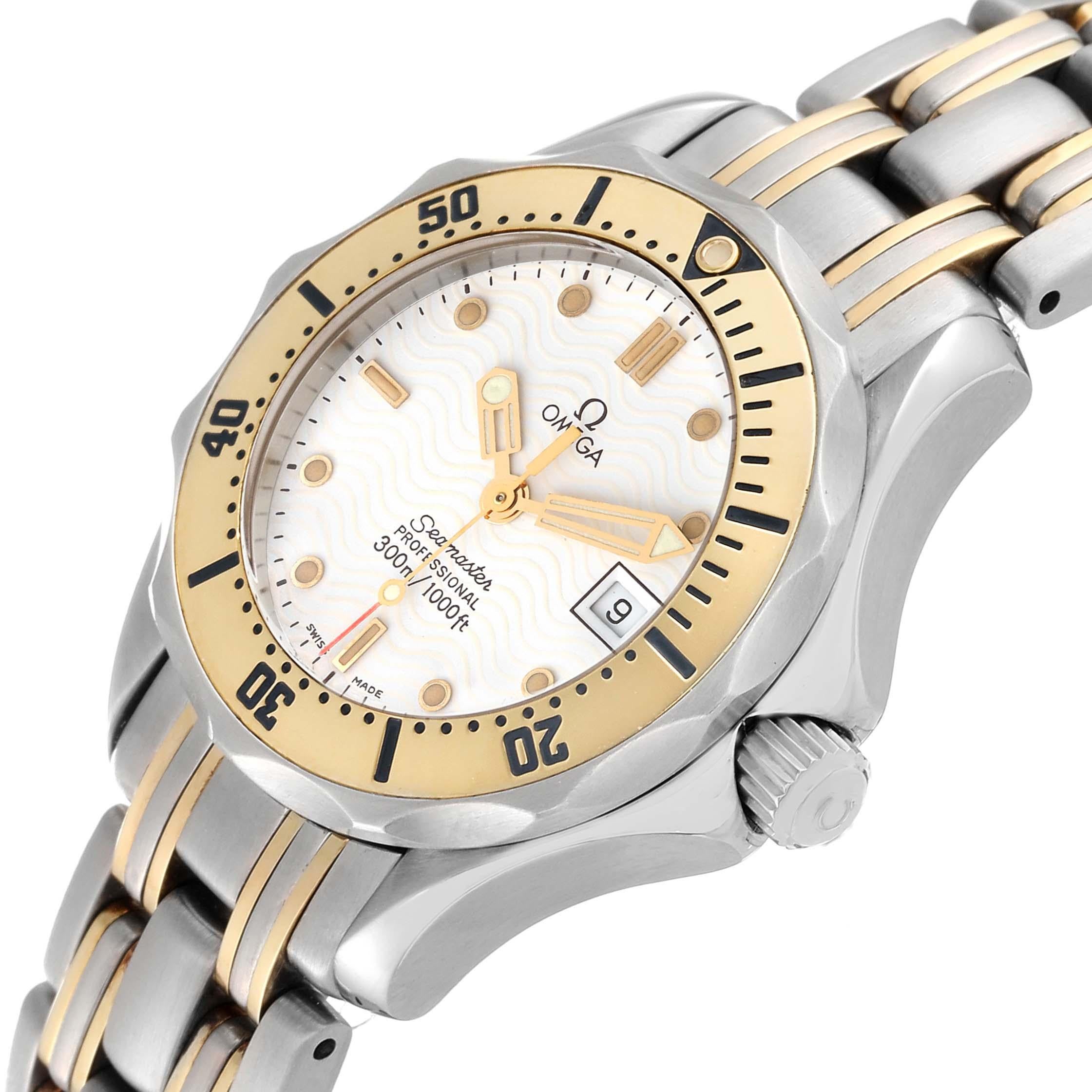 Omega Seamaster Diver Steel Yellow Gold Ladies Watch 2382.20.00 Box Card For Sale 4