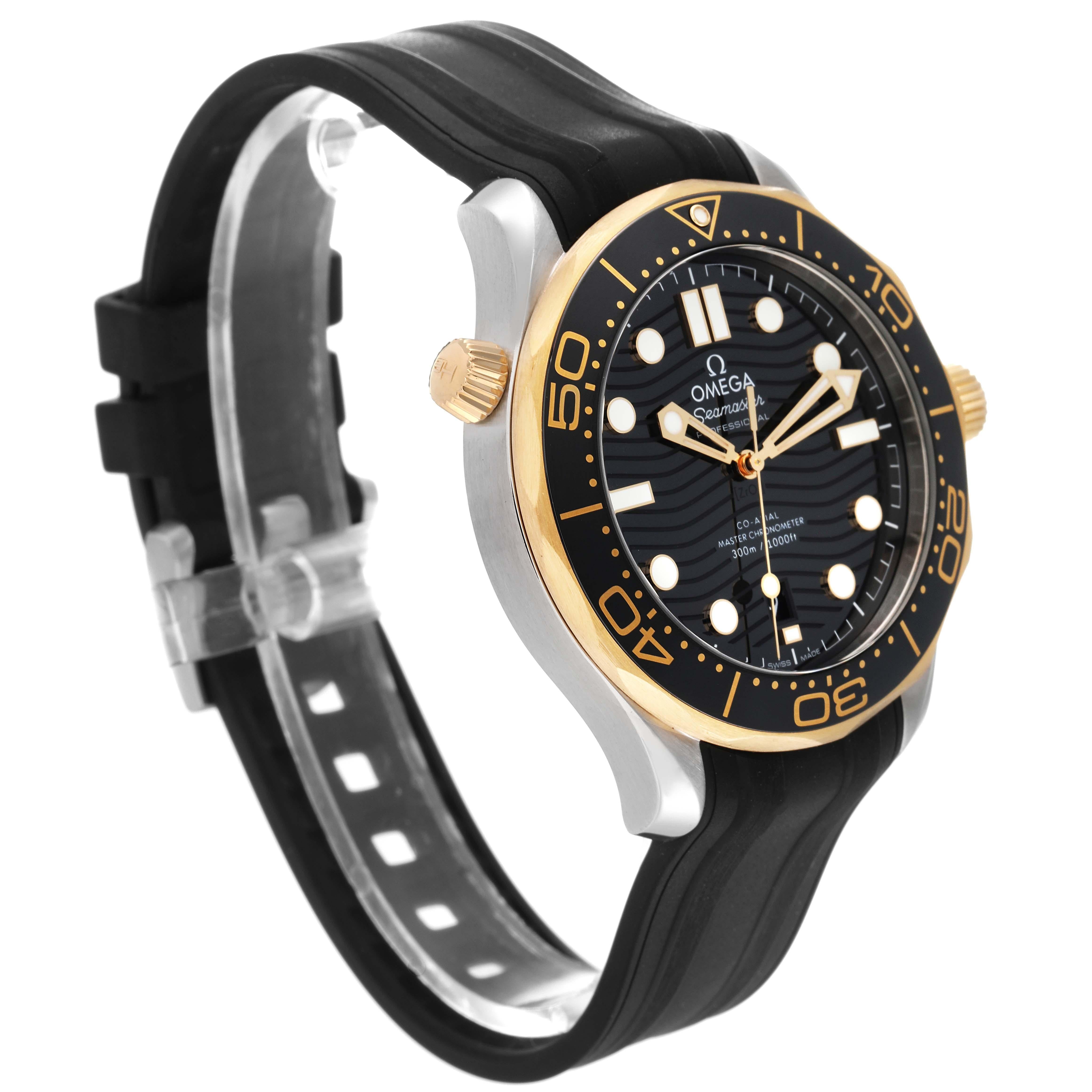 Omega Seamaster Diver Steel Yellow Gold Mens Watch 210.22.42.20.01.001 Card For Sale 1