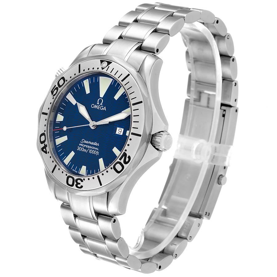 Men's Omega Seamaster Electric Blue Wave Dial Mens Watch 2265.80.00 Box Card