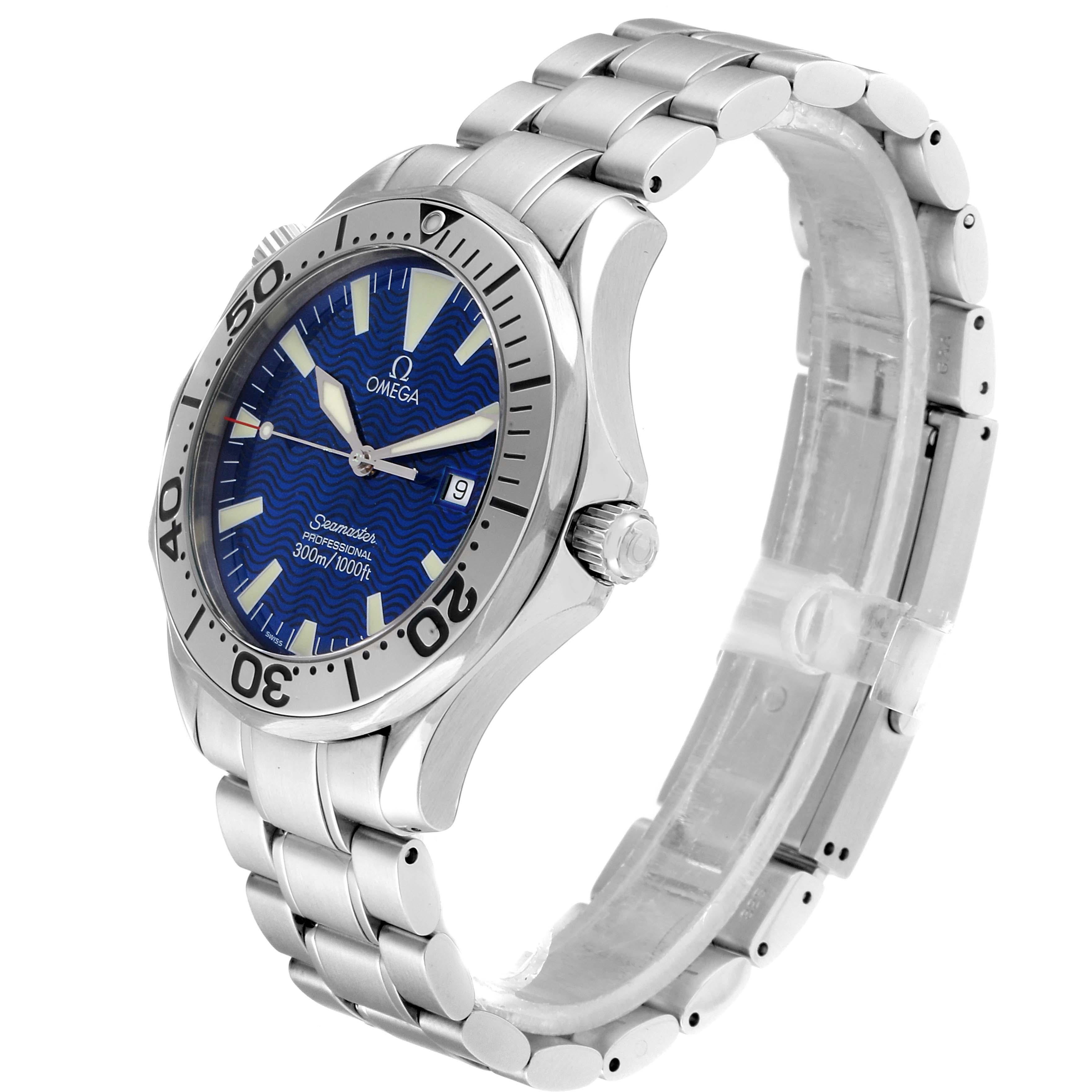 Omega Seamaster Electric Blue Wave Dial Men's Watch 2265.80.00 1