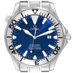 Omega Seamaster Electric Blue Wave Dial Steel Mens Watch 2265.80.00