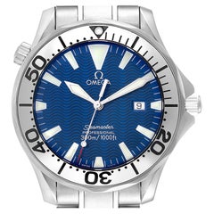 Omega Seamaster Electric Blue Wave Dial Steel Mens Watch 2265.80.00