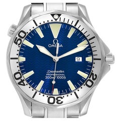 Omega Seamaster Electric Blue Wave Dial Steel Mens Watch 2265.80.00