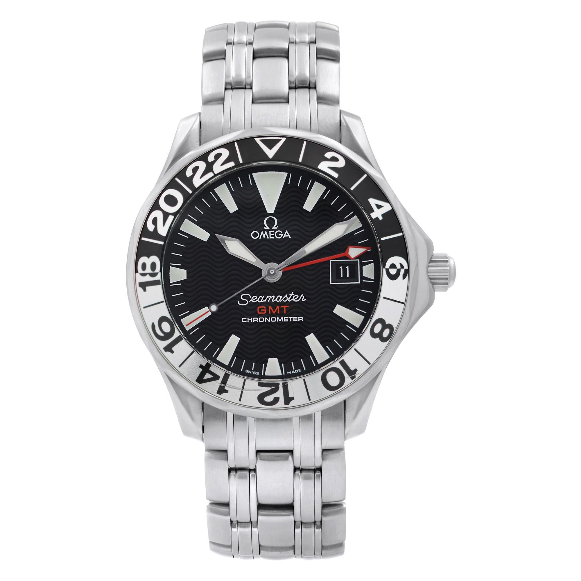 Omega Seamaster GMT 50th Anniversary Steel Black Dial Men's Watch 2234.50.00 For Sale
