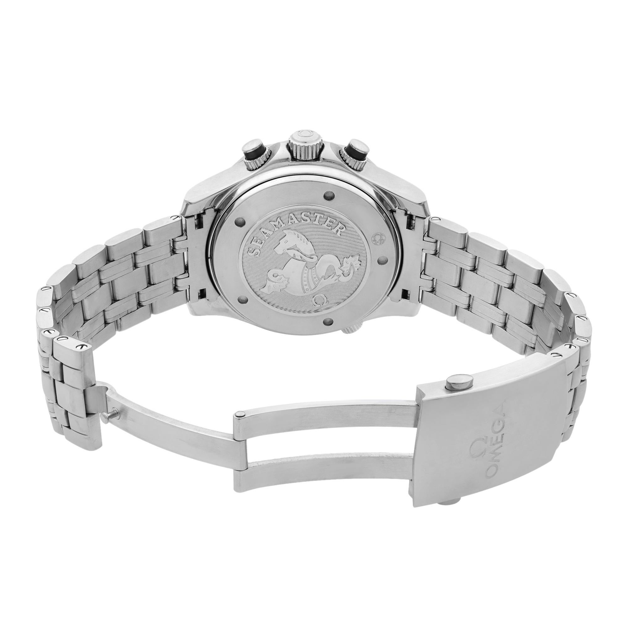 Omega Seamaster GMT Chronograph Steel Black Dial Men's Watch 212.30.44.52.01.001 2
