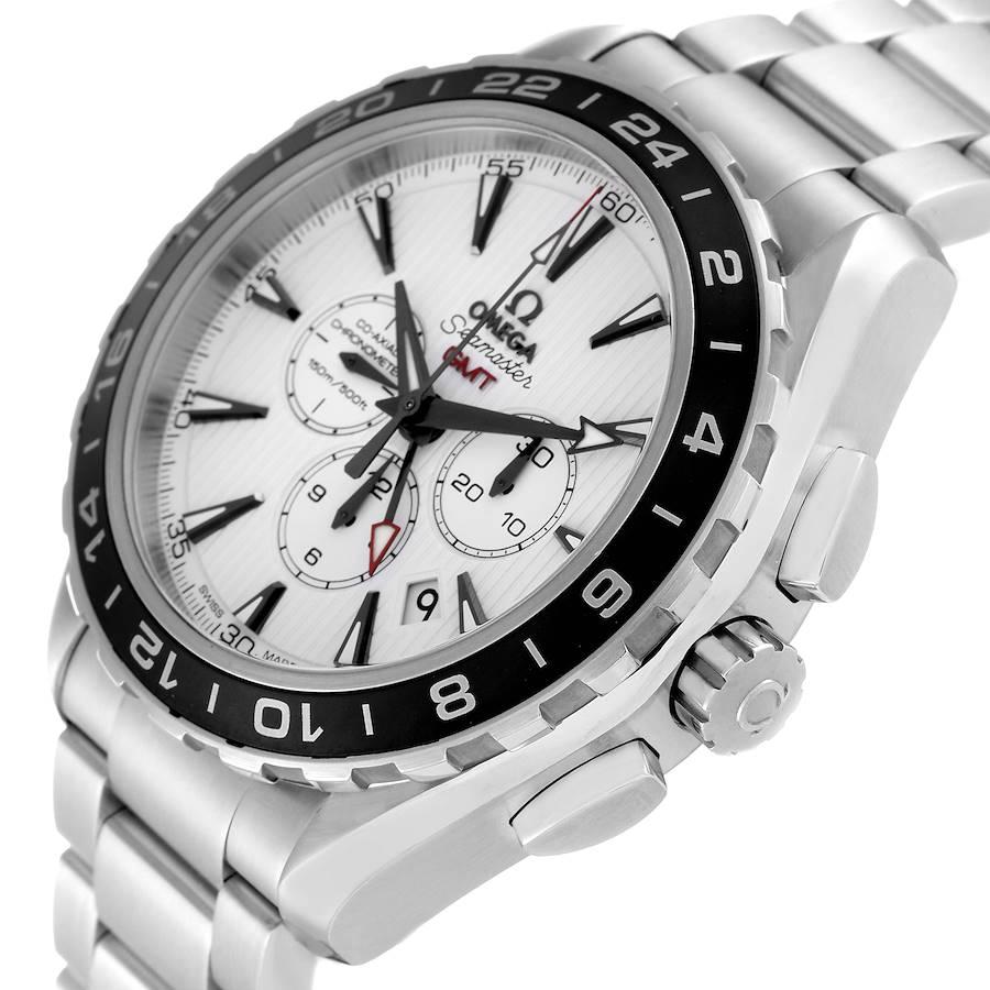 Omega Seamaster GMT Chronograph Steel Mens Watch 231.10.44.52.04.001 Box Card In Excellent Condition In Atlanta, GA