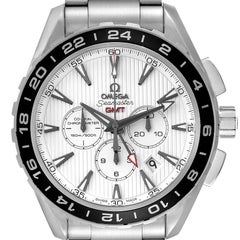 Used Omega Seamaster GMT Chronograph Steel Mens Watch 231.10.44.52.04.001 Box Card